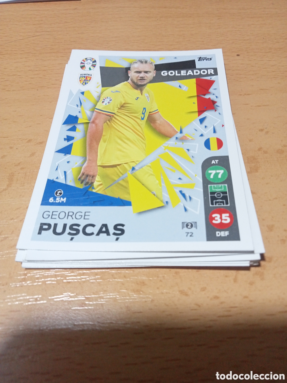 Cromos de f&uacute;tbol: cromo 72 George Pușcaș uefa euro 2024 Germany