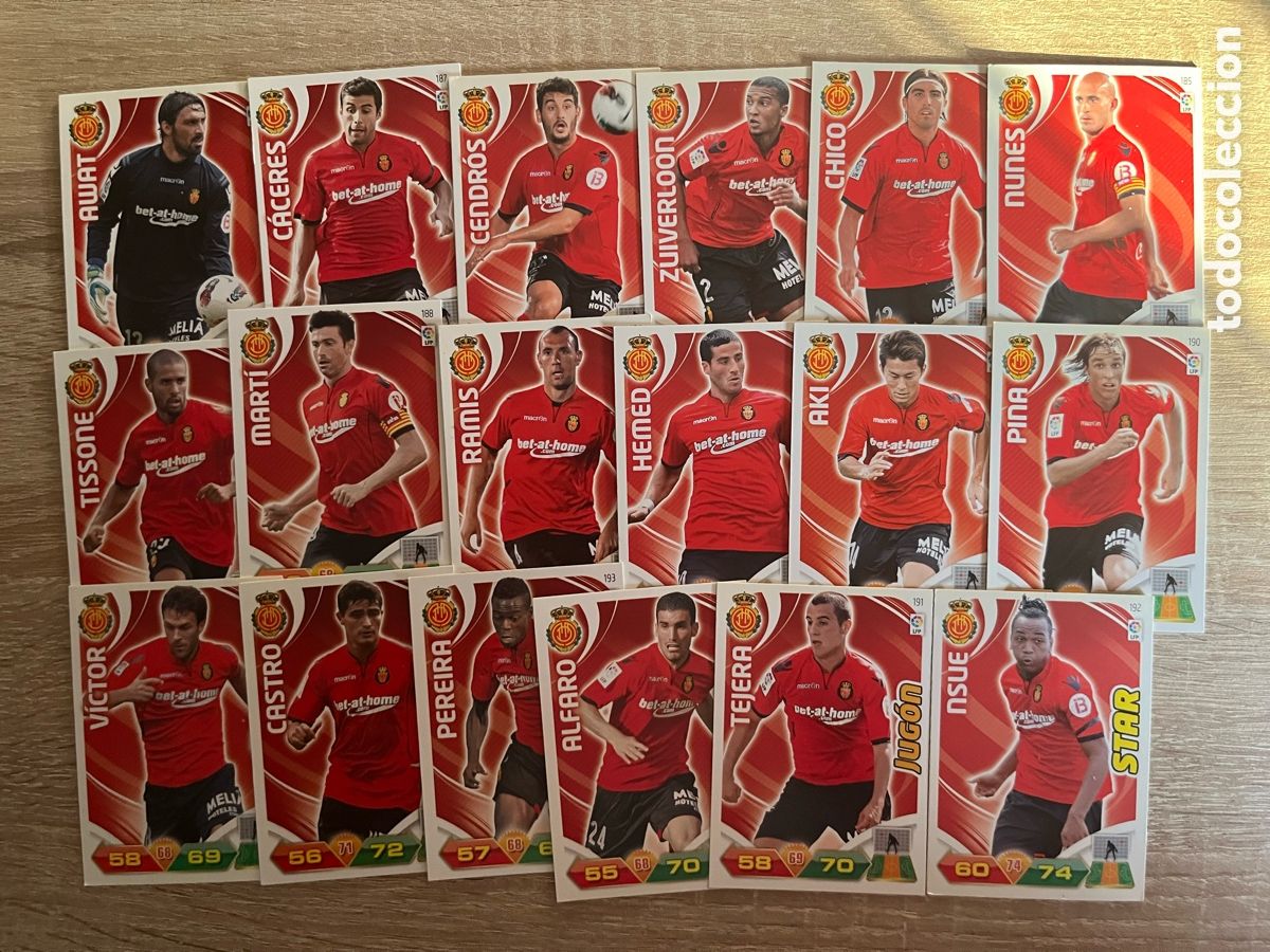 Cromos de f&uacute;tbol: MALLORCA ADRENALYN 2011 2012 11 12 LOTE B&Aacute;SICO COMPLETO