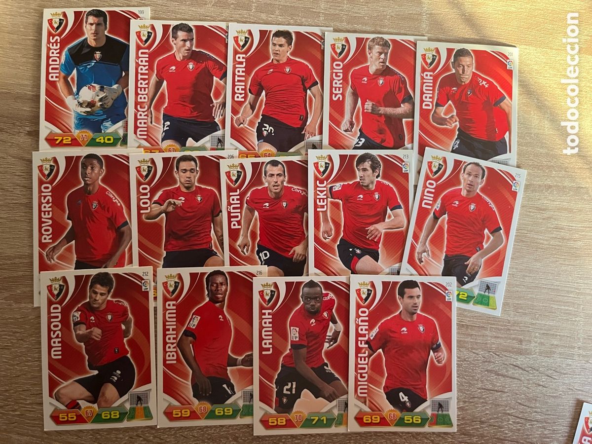 Cromos de f&uacute;tbol: OSASUNA ADRENALYN 2011 2012 11 12 LOTE B&Aacute;SICO