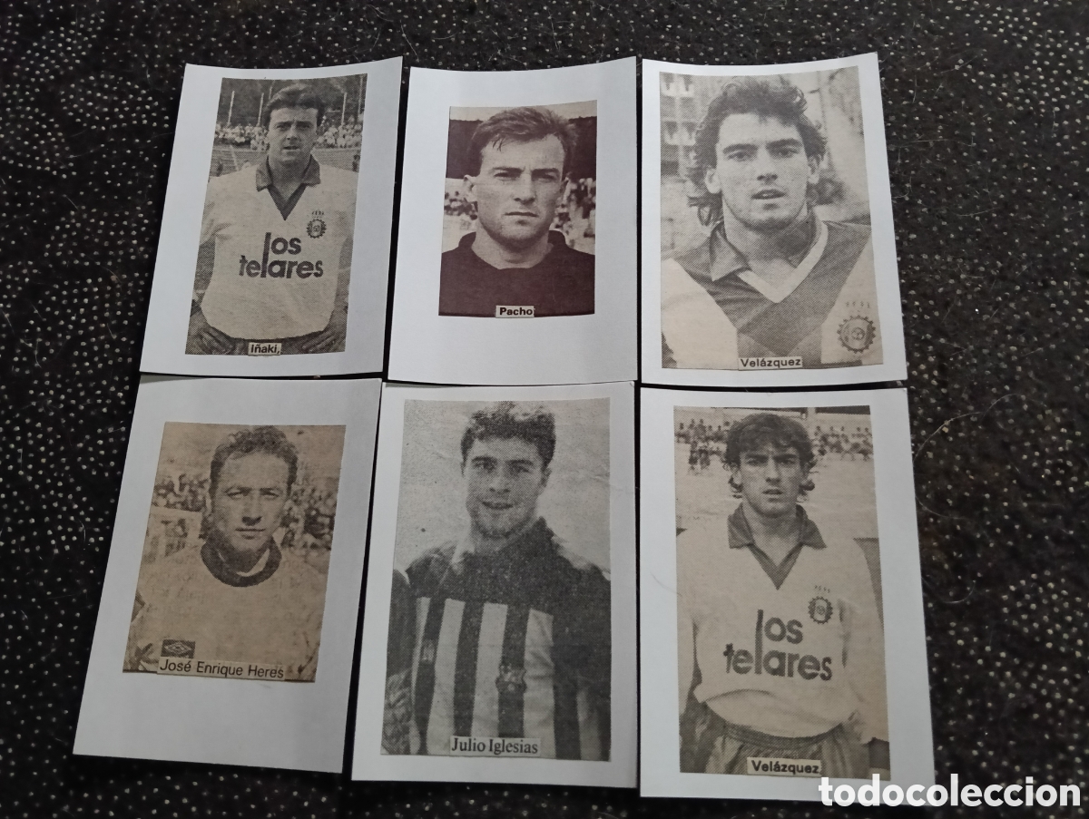 Cromos de f&uacute;tbol: Lote de 6 - Real Aviles selecci&oacute;n de jugadores con nombres, todos son recortes muy bien hechos de lo