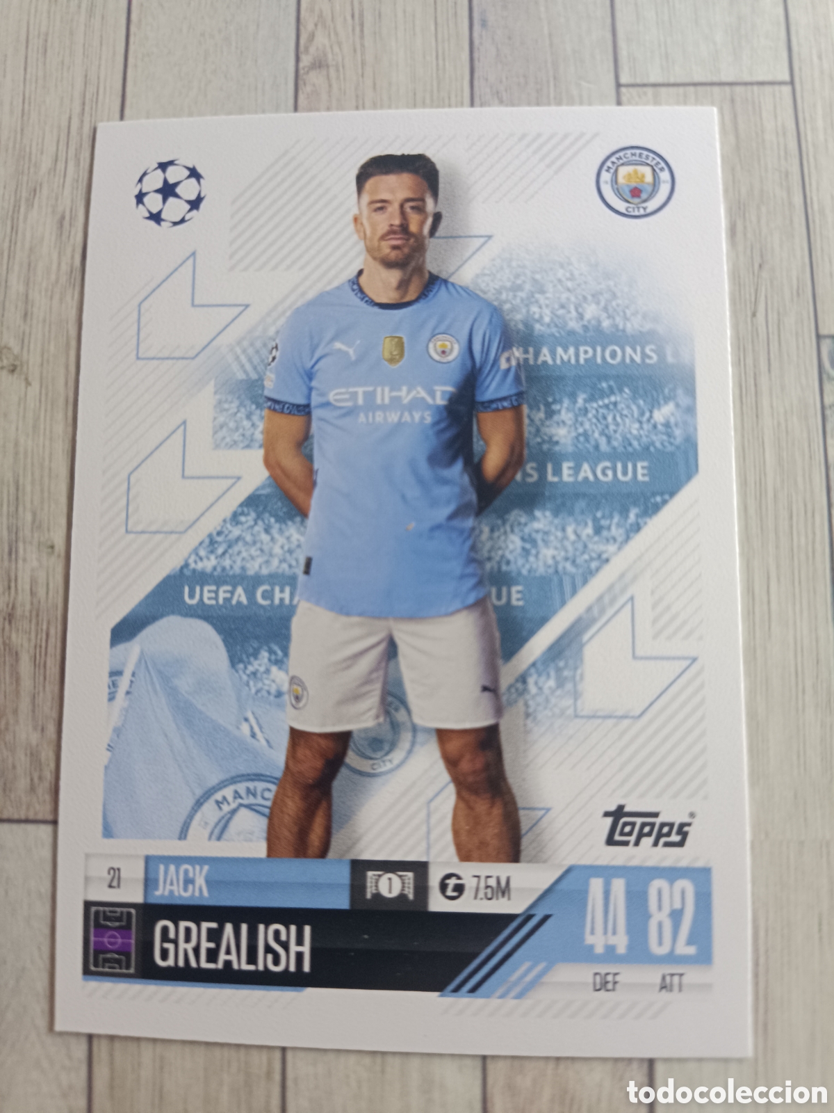 Cromos de f&uacute;tbol: 21 JACK GREALISH MANCHESTER CITY CHAMPIONS MATCH ATTAX TOPPS 2024 2025 24 25