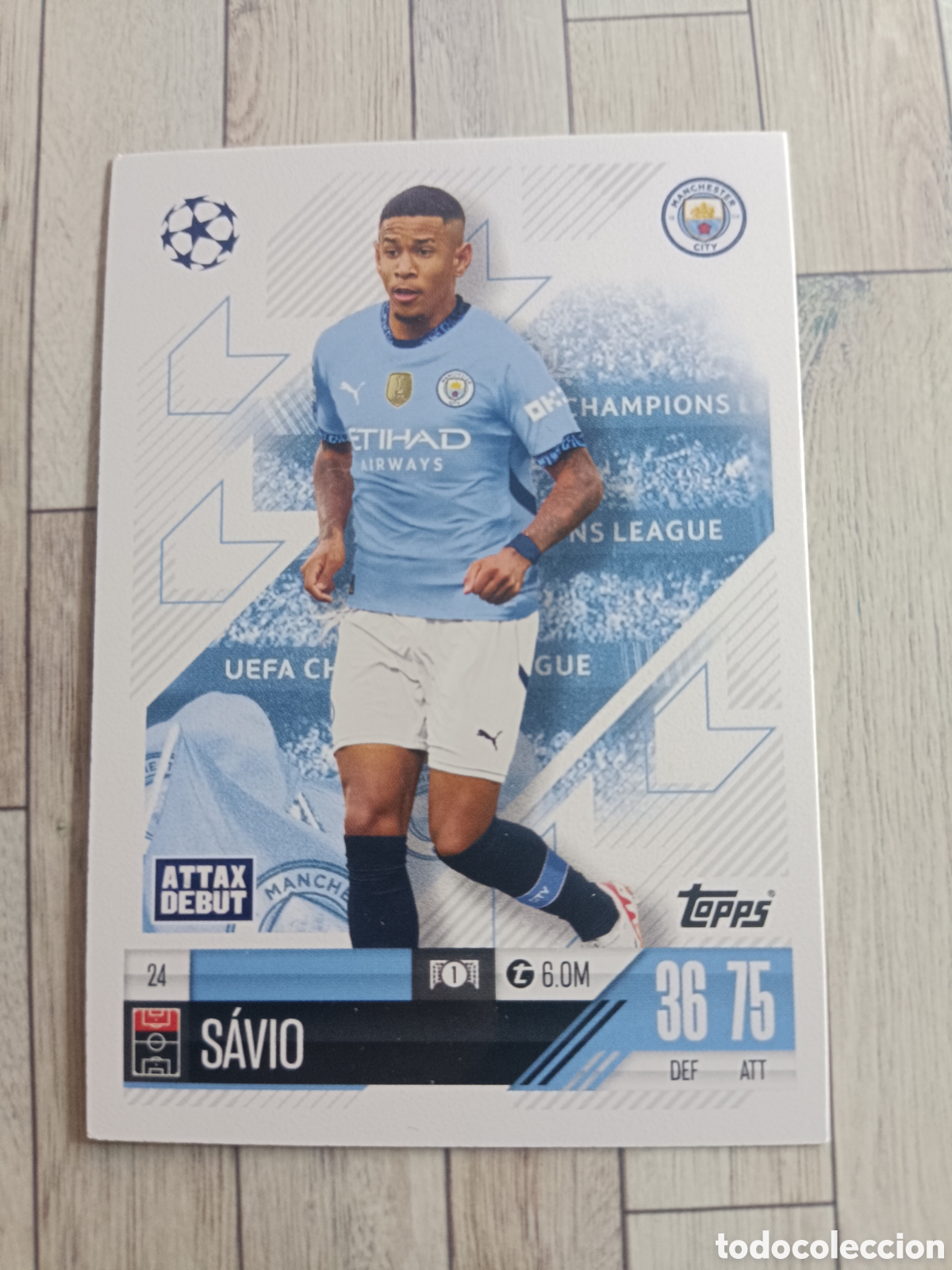 Cromos de f&uacute;tbol: 24 SAVIO MANCHESTER CITY CHAMPIONS MATCH ATTAX TOPPS 2024 2025 24 25