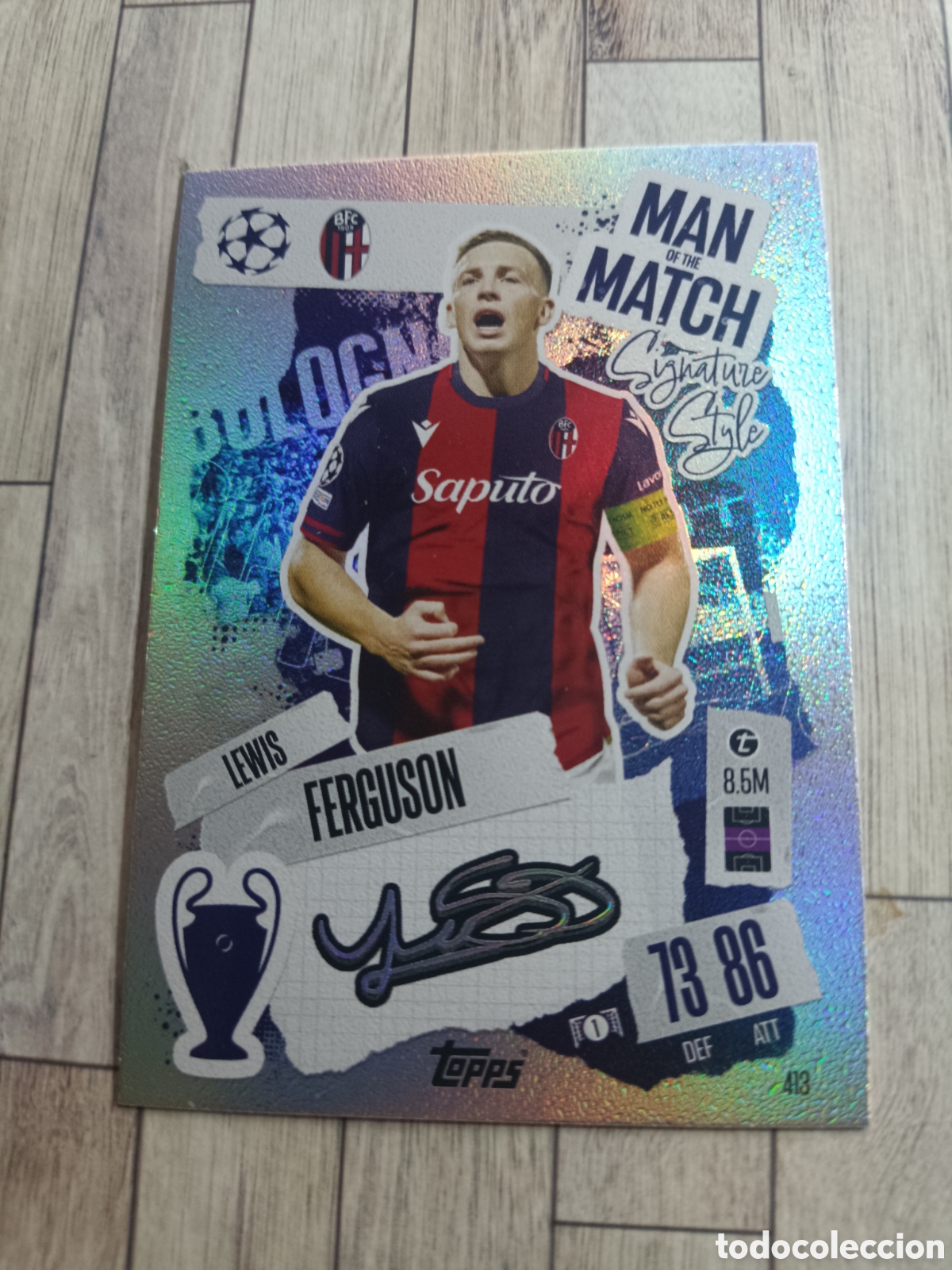 Cromos de f&uacute;tbol: 413 FERGUSON BOLOGNA BOLONIA MAN OF THE MATCH CHAMPIONS MATCH ATTAX TOPPS 2024 2025 24 25