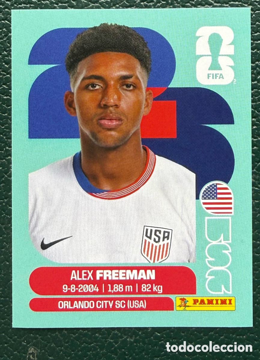 Fu&szlig;ball-Sticker: USA 6 ALEX FREEMAN ESTADOS UNIDOS CROMOS ALBUM FIFA WORLD CUP MUNDIAL 2026 PANINI