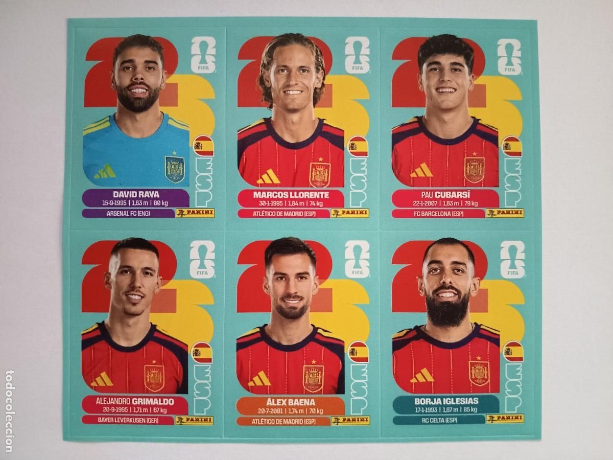 Cromos de Futebol: L&Aacute;MINA 6 CROMOS EXTRA STICKERS ESPA&Ntilde;A SPAIN WORLD CUP MUNDIAL 2026 PANINI - RAYA LLORENTE CUBARS&Iacute;
