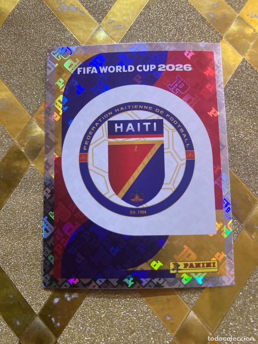 Cromos de f&uacute;tbol: CROMO DE F&Uacute;TBOL NUMERO 1 HAI ESCUDO DE HAITI MUNDIAL 2026 MEXICO-EEUU-CANADA PANINI !
