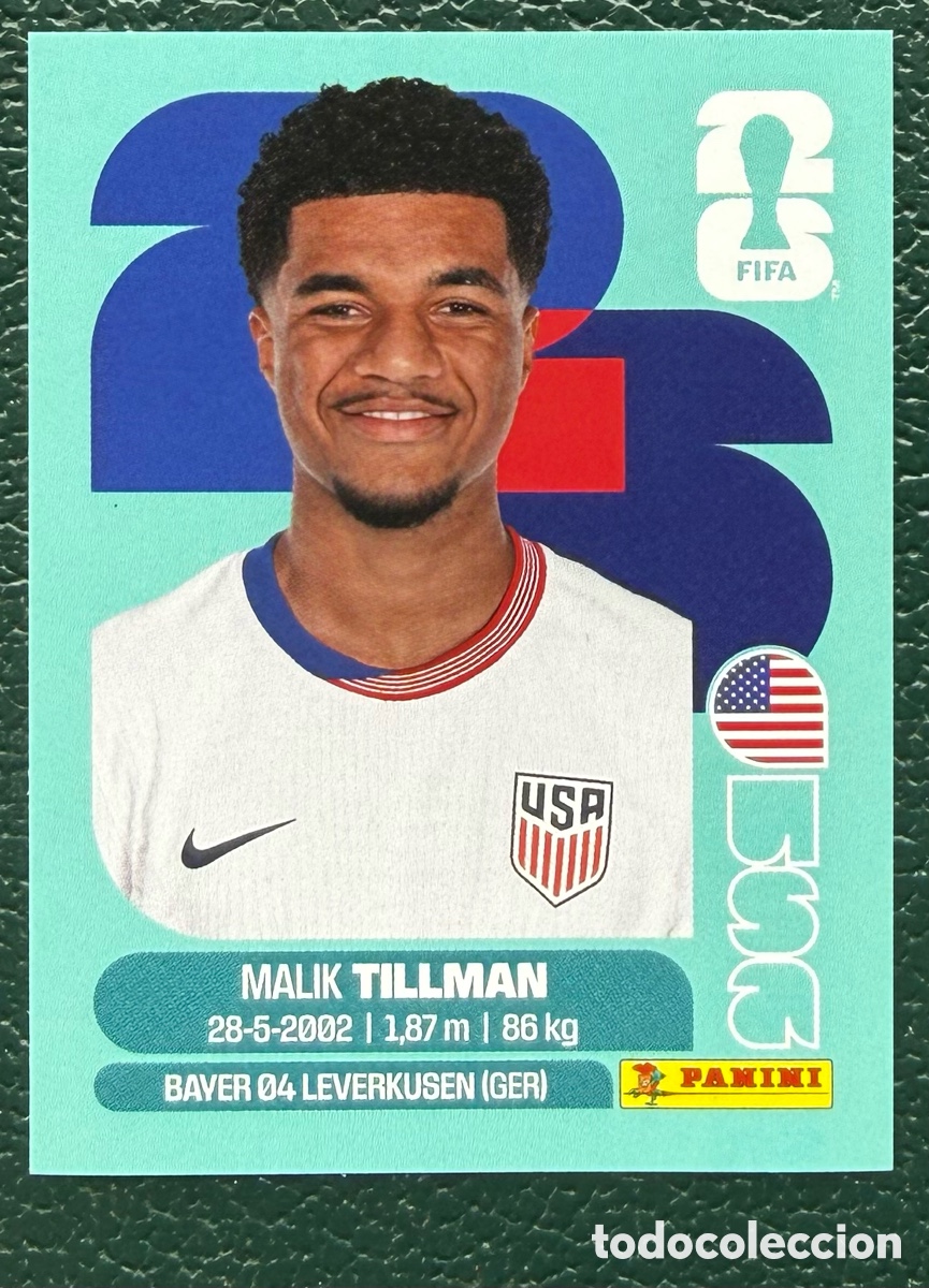 Cromos de f&uacute;tbol: USA 15 MALIK TILLMAN ESTADOS UNIDOS CROMOS ALBUM FIFA WORLD CUP MUNDIAL 2026 PANINI