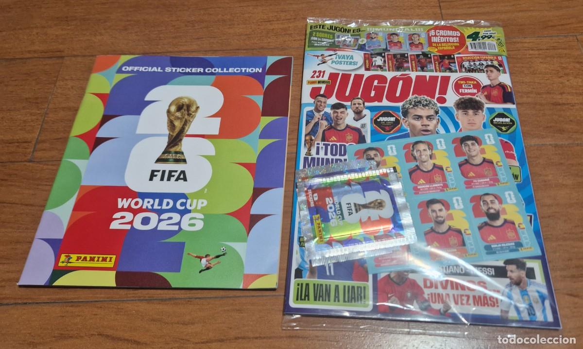 Cromos de f&uacute;tbol: ALBUM VACIO MUNDIAL 2026 PANINI CROMO EXCLUSIVO +REVISTA JUGON 231 PRECINTADA