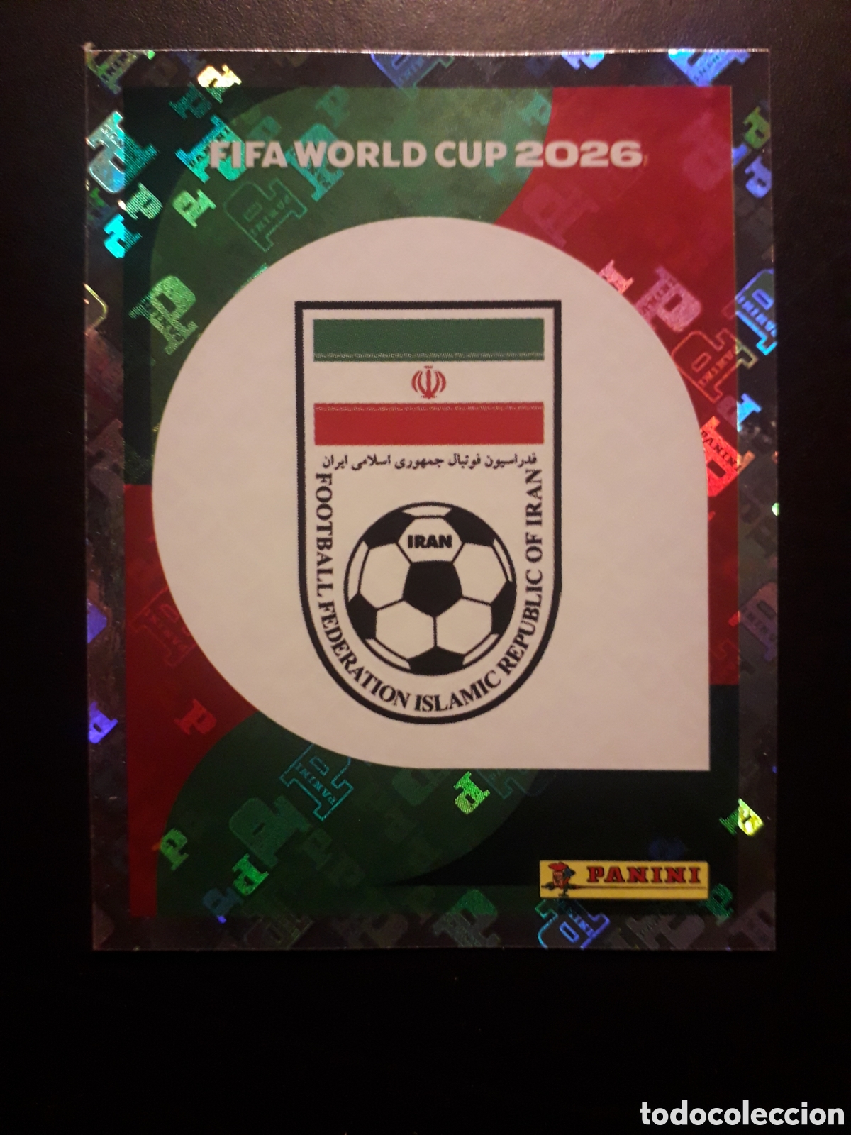 Cromos de f&uacute;tbol: ESCUDO IR&Aacute;N IRN 1 MUNDIAL F&Uacute;TBOL 2026 FIFA WORLD CUP PANINI SIN PEGAR PEDIDO M&Iacute;NIMO 3&euro;