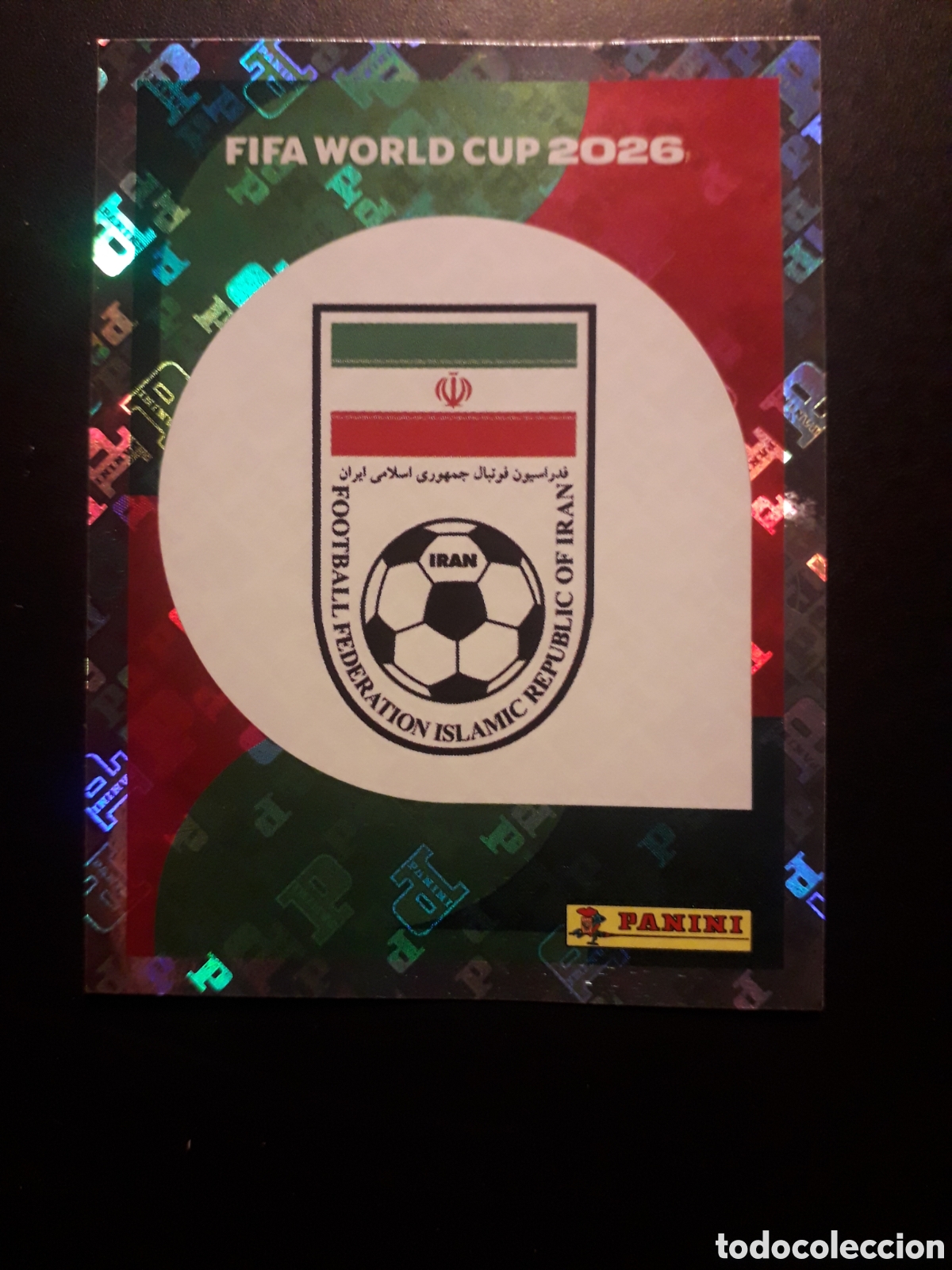Cromos de f&uacute;tbol: ESCUDO IR&Aacute;N IRN 1 MUNDIAL F&Uacute;TBOL 2026 FIFA WORLD CUP PANINI SIN PEGAR PEDIDO M&Iacute;NIMO 3&euro;