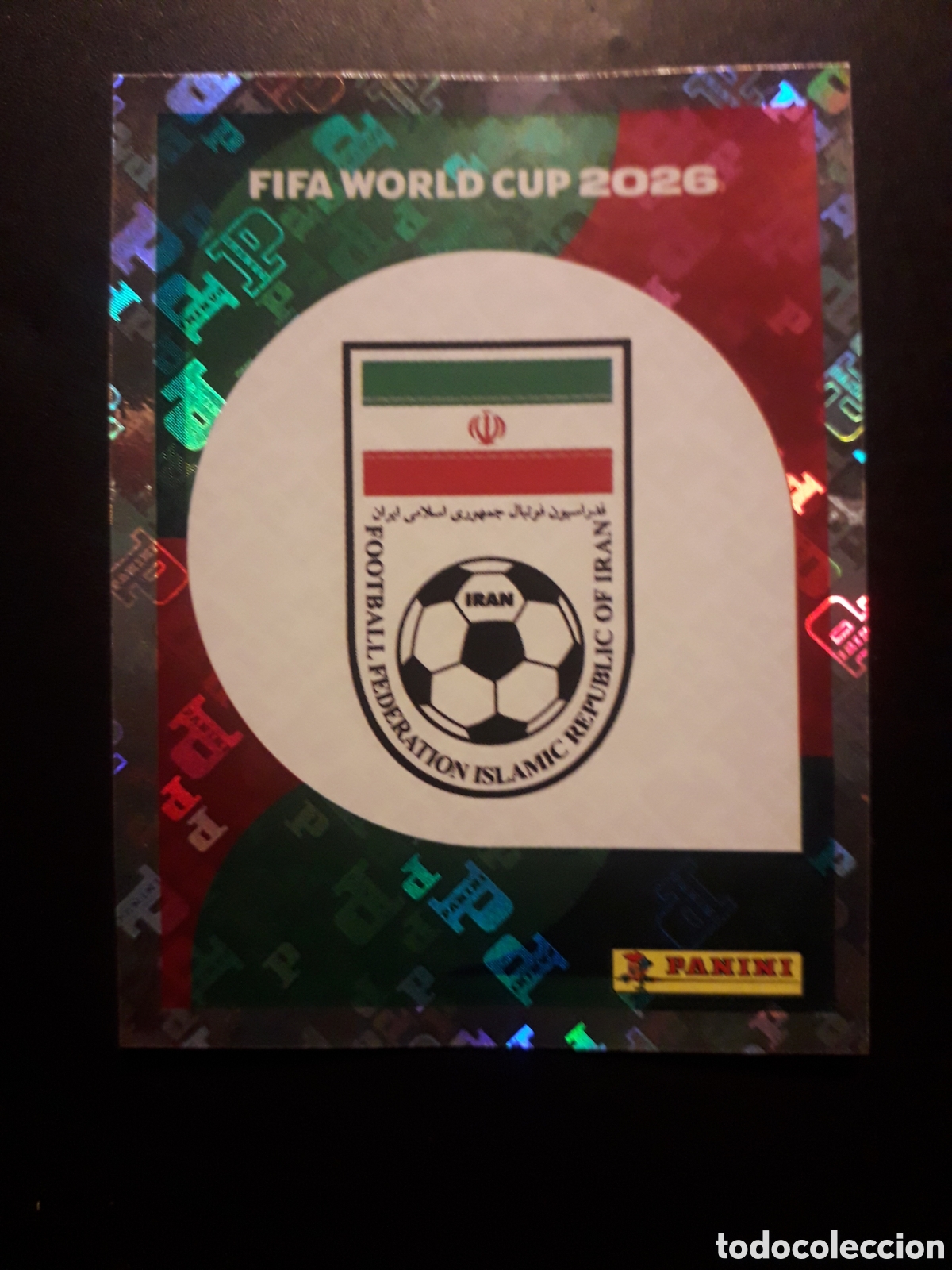 Cromos de f&uacute;tbol: ESCUDO IR&Aacute;N IRN 1 MUNDIAL F&Uacute;TBOL 2026 FIFA WORLD CUP PANINI SIN PEGAR PEDIDO M&Iacute;NIMO 3&euro;