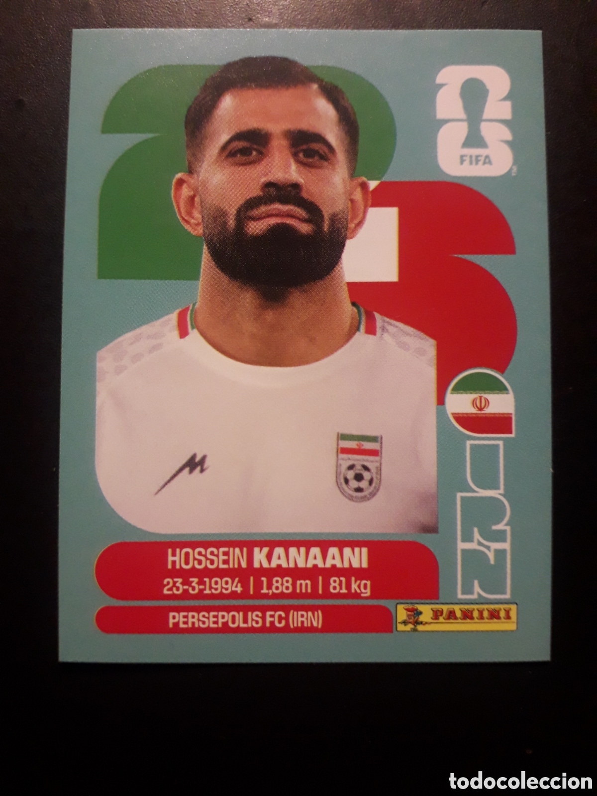 Cromos de f&uacute;tbol: KANAANI IR&Aacute;N IRN 8 MUNDIAL F&Uacute;TBOL 2026 FIFA WORLD CUP PANINI SIN PEGAR PEDIDO M&Iacute;NIMO 3&euro;