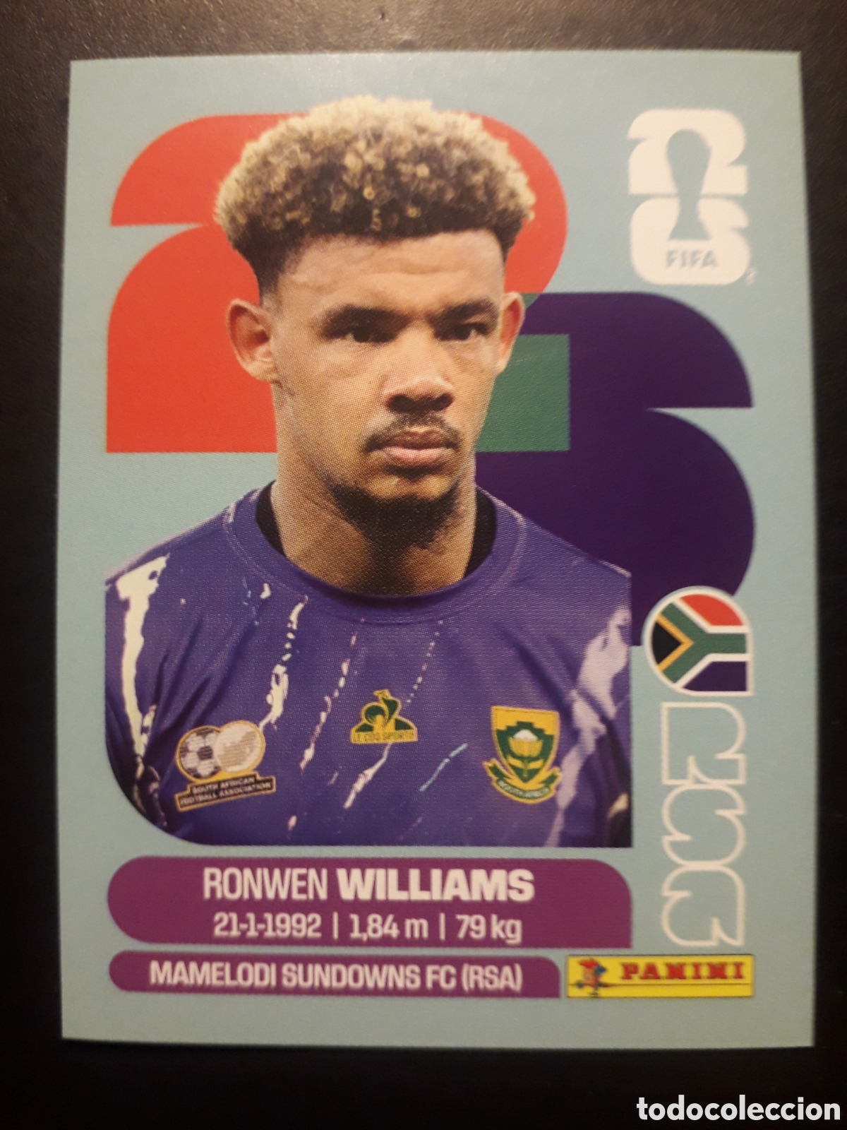 Cromos de f&uacute;tbol: WILLIAMS SUD&Aacute;FRICA RSA 2 MUNDIAL F&Uacute;TBOL 2026 FIFA WORLD CUP PANINI SIN PEGAR PEDIDO M&Iacute;NIMO 3&euro;