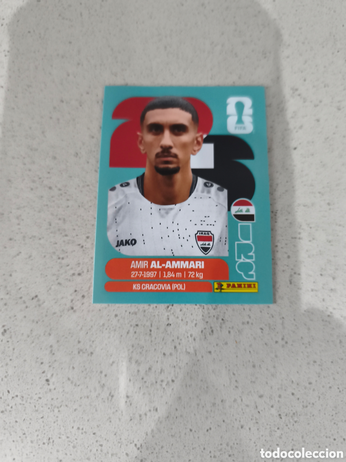 Football Stickers: CROMO N&Uacute;MERO 10 AL-AMMARI IRAQ. MUNDIAL 2026. PANINI.