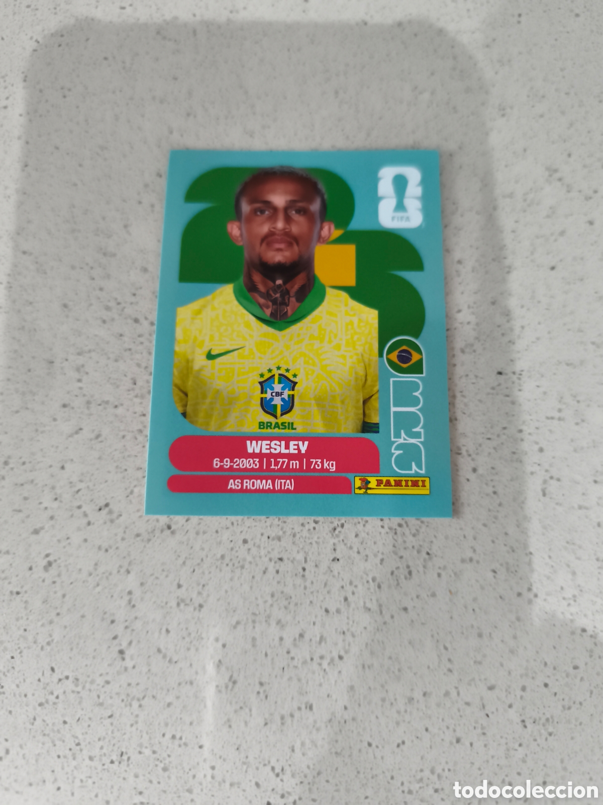 Football Stickers: CROMO N&Uacute;MERO 8 WESLEY BRASIL. MUNDIAL 2026. PANINI.