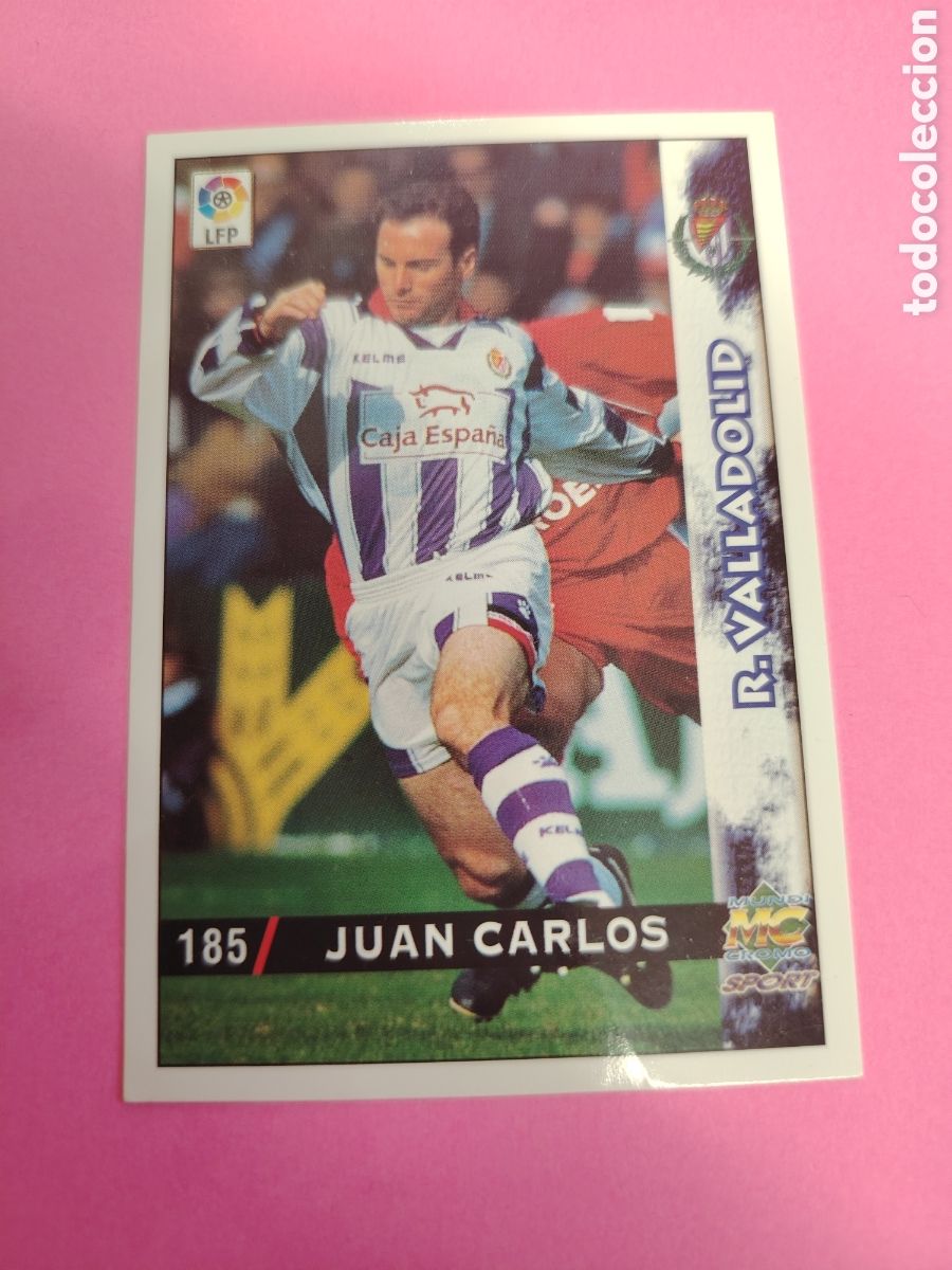 Football Stickers: VALLADOLID-N&deg;185-JUAN CARLOS-MUNDICROMO FICHAS DE LA LIGA 1998 1999 98 99