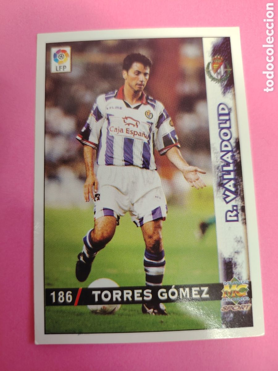 Figurine di Calcio: VALLADOLID-N&deg;186-TORRES GOMEZ-MUNDICROMO FICHAS DE LA LIGA 1998 1999 98 99