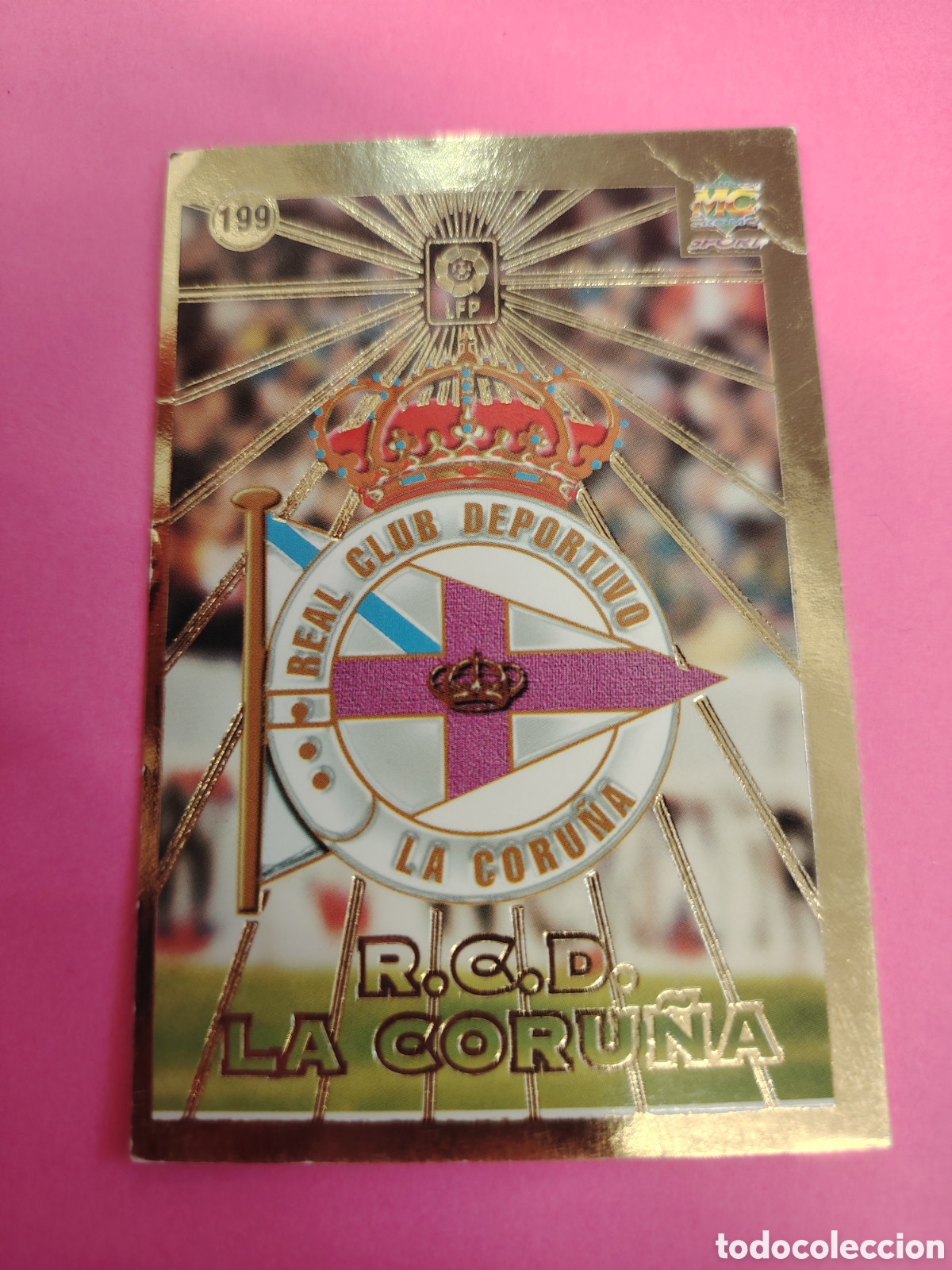 Cromos de f&uacute;tbol: DEPORTIVO-N&deg;199-ESCUDO-MUNDICROMO FICHAS DE LA LIGA 1998 1999 98 99