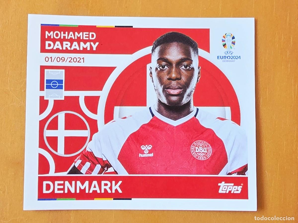 Cromos de f&uacute;tbol: DEN 15 Mohamed Daramy, Dinamarca, Topps UEFA Euro 2024, Eurocopa Germany 24 sticker