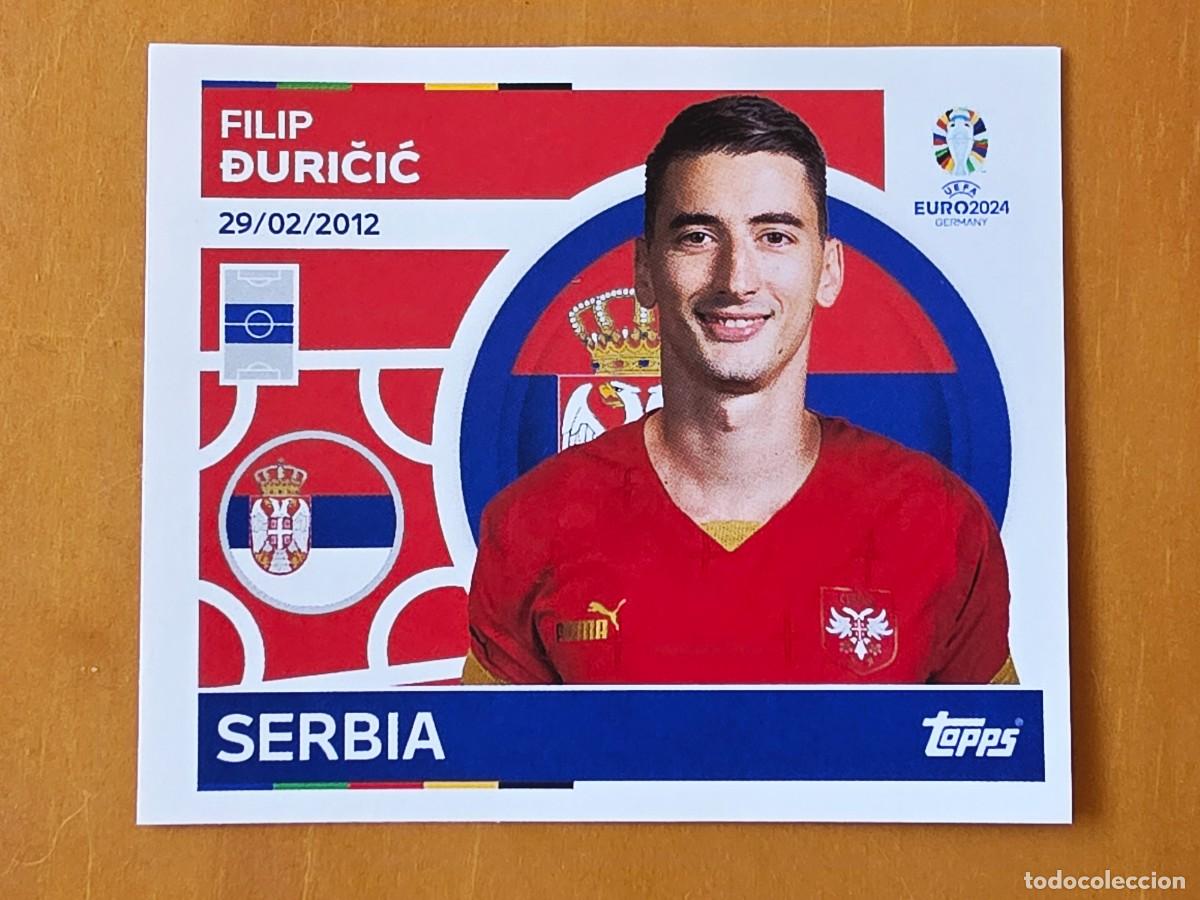 Cromos de f&uacute;tbol: SRB 16 Filip &ETH;uričić, Serbia, Topps UEFA Euro 2024, Eurocopa Germany 24 sticker