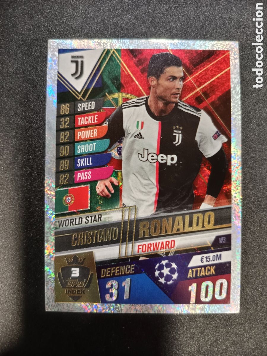 Figurine di Calcio: W3 CRISTIANO RONALDO UEFA CHAMPIONS LEAGUE 2019-2020 2019-20 2019 2020 TOPPS MATCH ATTAX