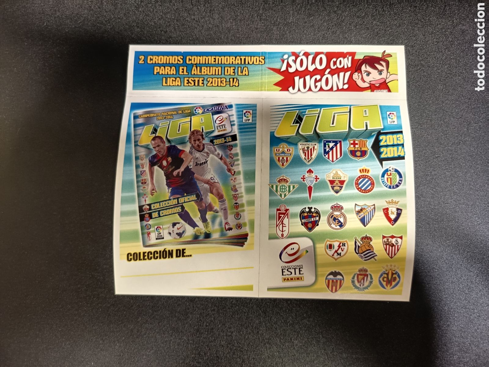 Cromos de f&uacute;tbol: 2 CROMOS CONMEMORATIVOS ALBUM LIGA ESTE 2013-14 2013 2014 MODRIC INIESTA