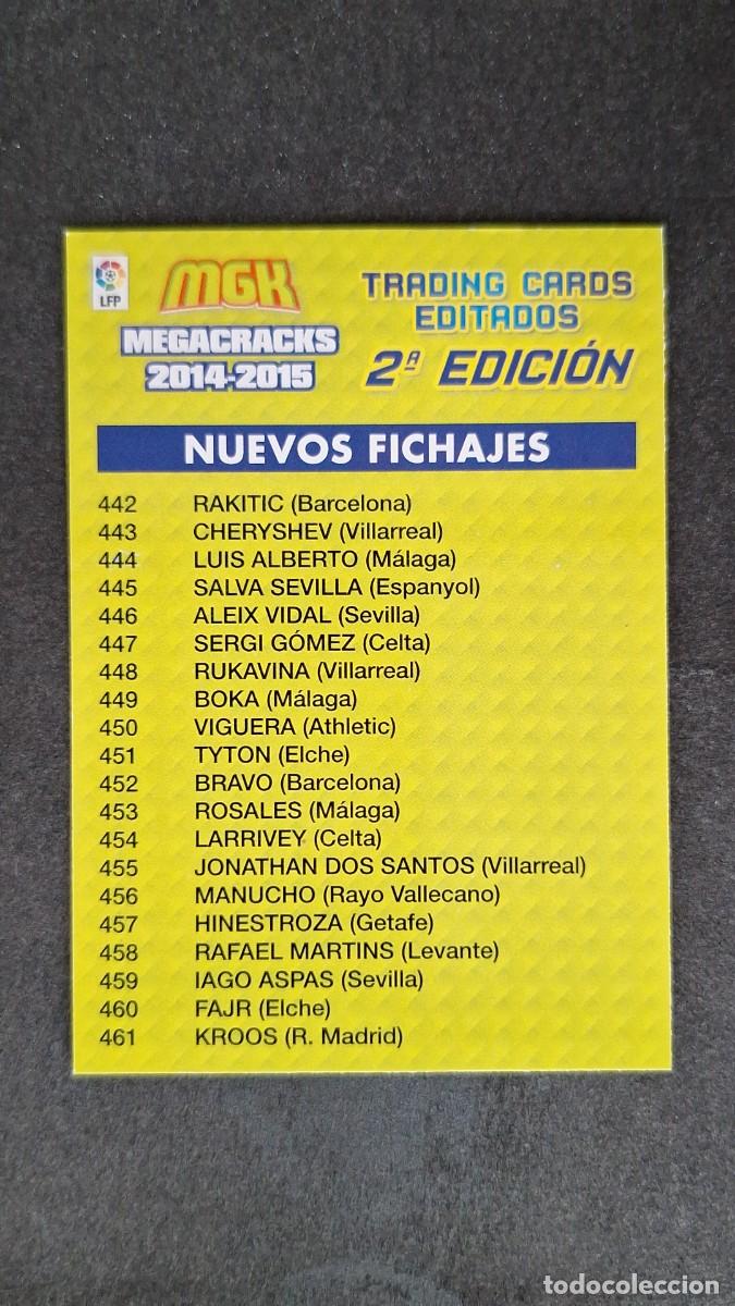 Cromos de f&uacute;tbol: L1 INDICE 2&ordf; EDICION PANINI MEGACRACKS 2014 2015 14 15