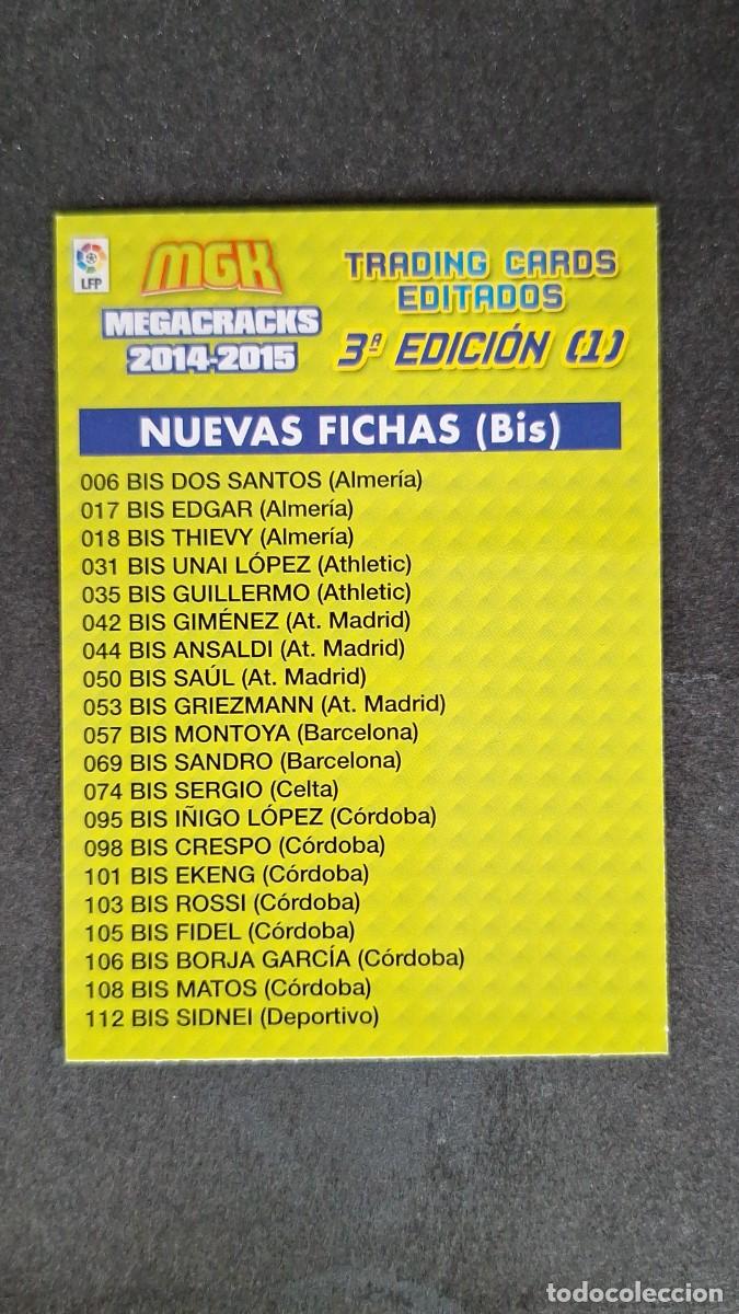 Cromos de f&uacute;tbol: L1 INDICE 3&ordf; EDICION (1) PANINI MEGACRACKS 2014 2015 14 15