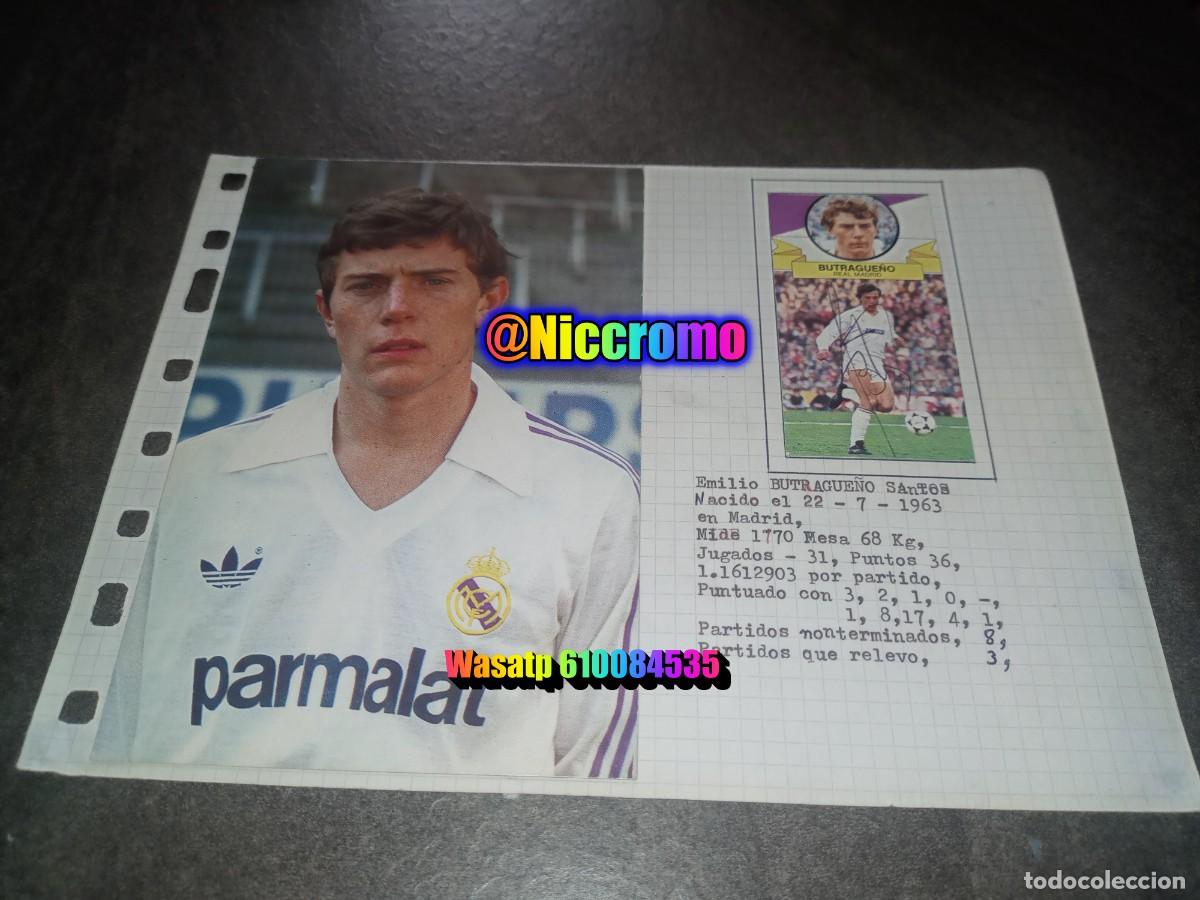 Cromos de Futebol: butrague&ntilde;o real madrid tarjeta postal + cromo firma original signature 85 86 liga este futbol 1985