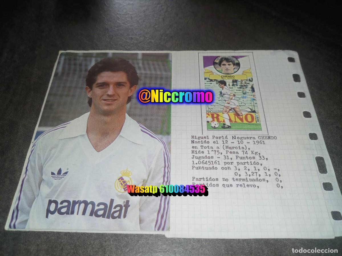 Cromos de Futebol: chendo real madrid tarjeta postal + cromo firma original signature 85 86 liga este futbol 1985