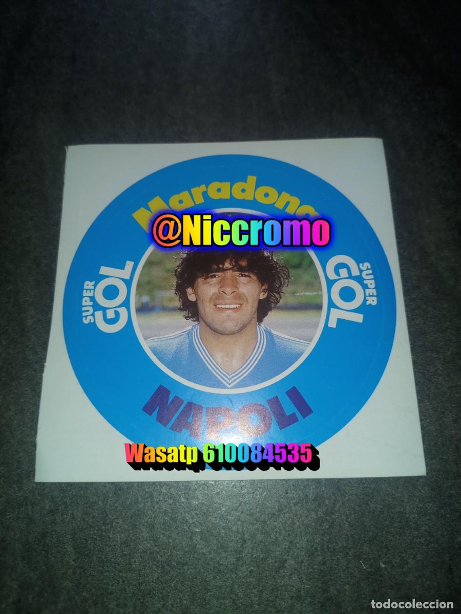 Cromos de f&uacute;tbol: maradona napoli 1 pegatina cromo 1984 1985 napoles tama&ntilde;o 12x12 de super gol