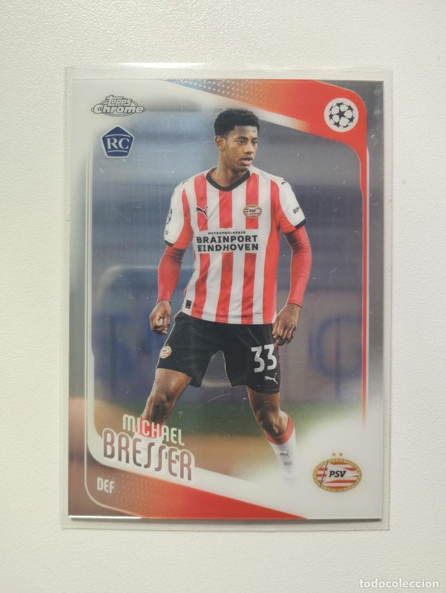 Football Stickers: CROMO CARD TOPPS CHROME UEFA CHAMPIONS LEAGUE 2026 MICHAEL BRESSER 146 RC ROOKIE PSV EINDHOVEN