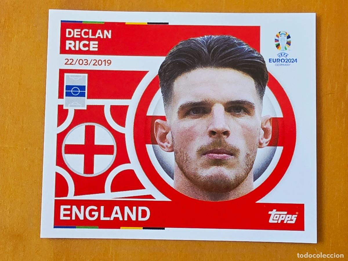 Cromos de f&uacute;tbol: ENG 14 Declan Rice, Inglaterra, Topps UEFA Euro 2024, Eurocopa Germany 24 sticker