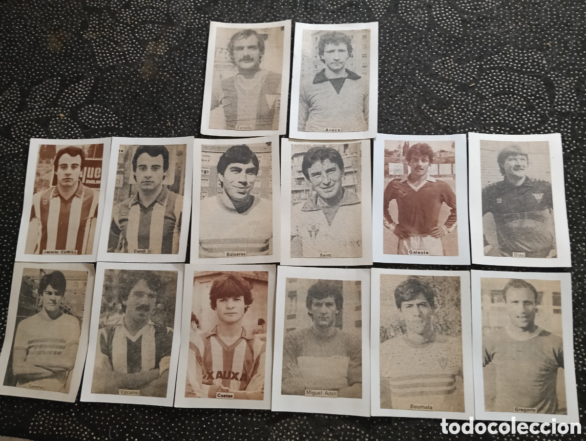 Cartes &agrave; collectionner de Football: Lote de 14 - Equipos variados de Futbol selecci&oacute;n de jugadores con nombres, todos son recortes muy b