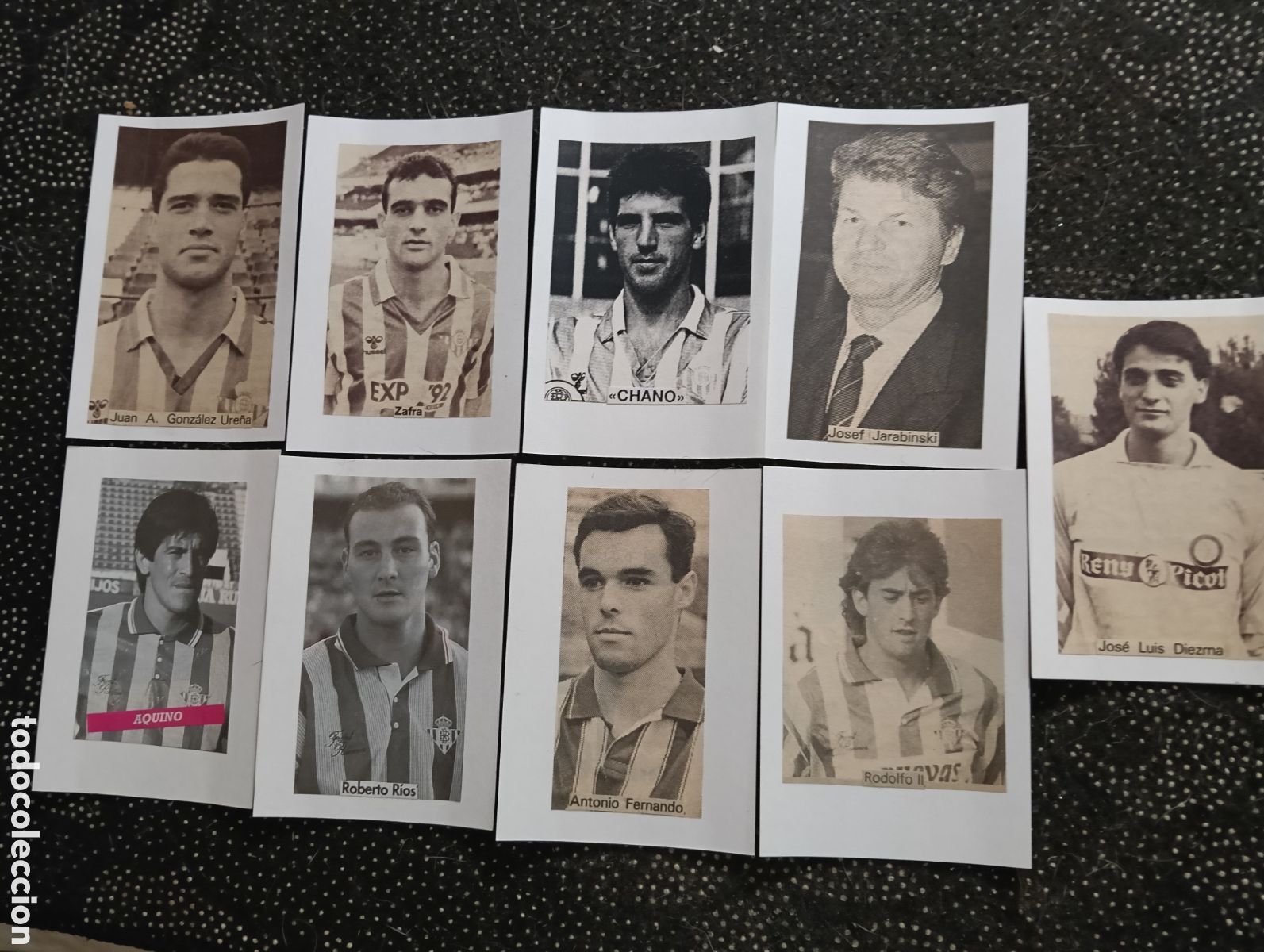 Football Stickers: Lote de 9 Real Betis - Equipos variados de Futbol selecci&oacute;n de jugadores con nombres, todos son reco