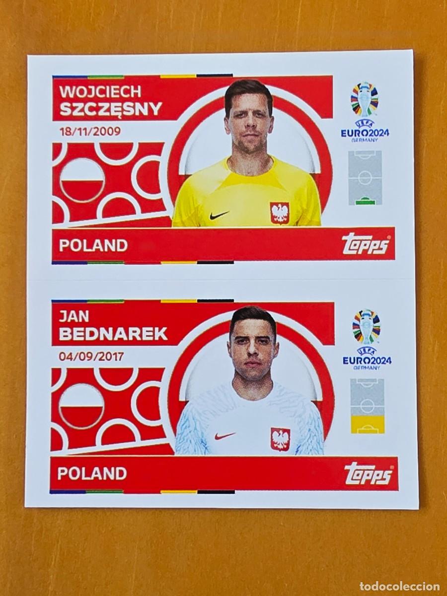 Football Stickers: POL 2 y 3 Wojciech Szczęsny / Bednarek Polonia, Topps UEFA Euro 2024, Eurocopa Germany 24 sticker