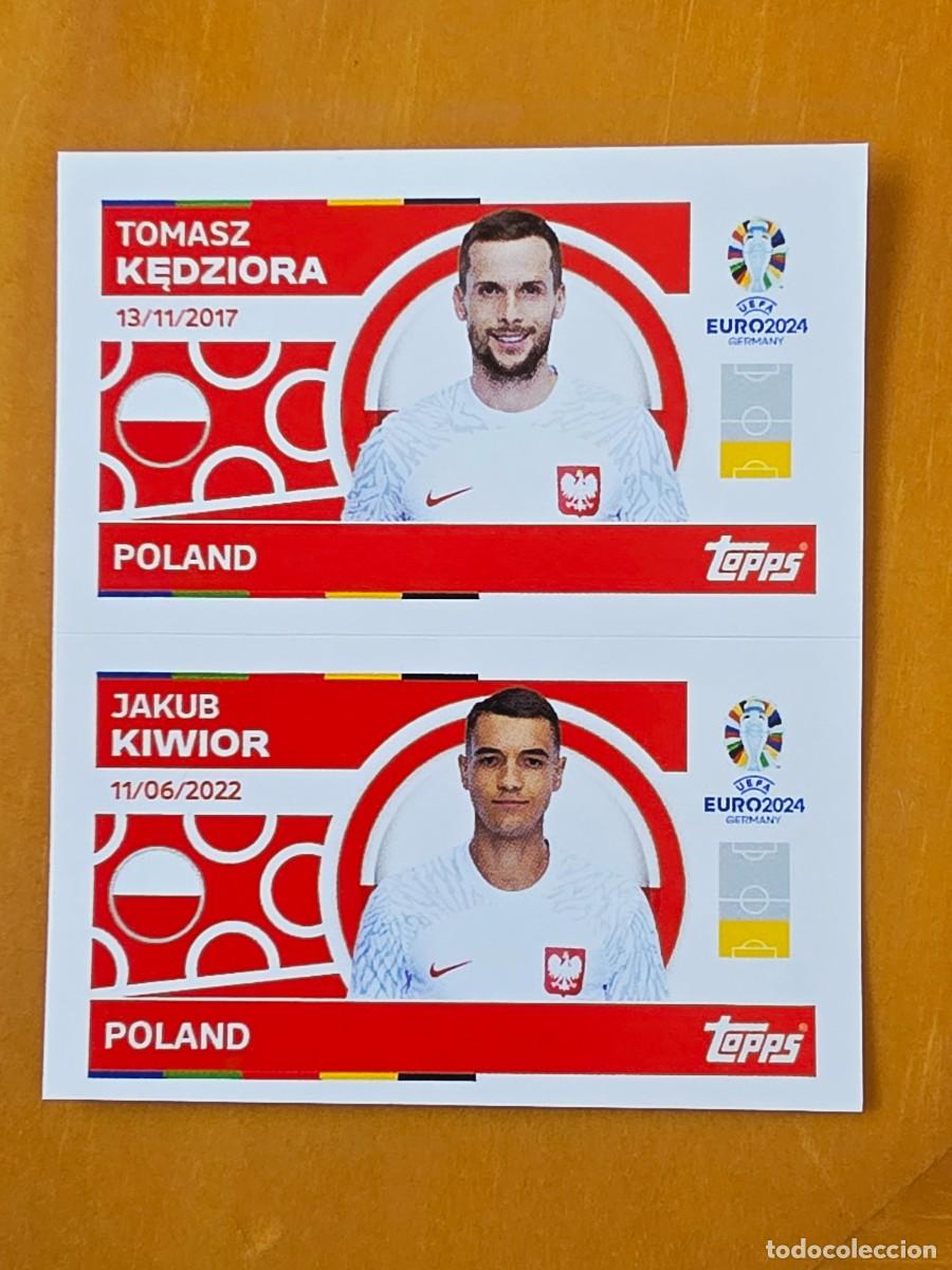 Football Stickers: POL 6 y 7 Kędziora / Jakub Kiwior, Polonia, Topps UEFA Euro 2024, Eurocopa Germany 24 sticker