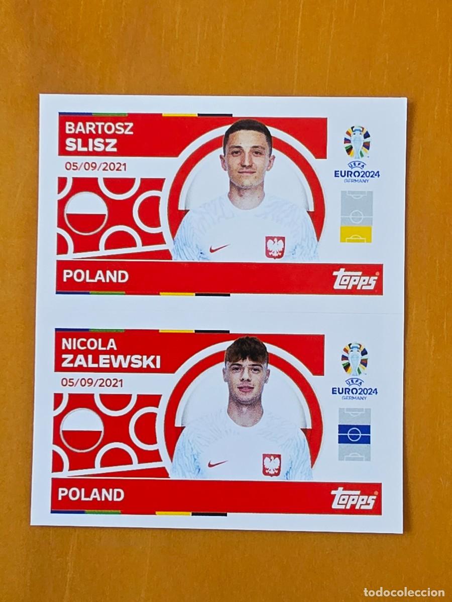 Cartes &agrave; collectionner de Football: POL 8 y 9 Bartosz Slisz / Zalewski, Polonia, Topps UEFA Euro 2024, Eurocopa Germany 24 sticker