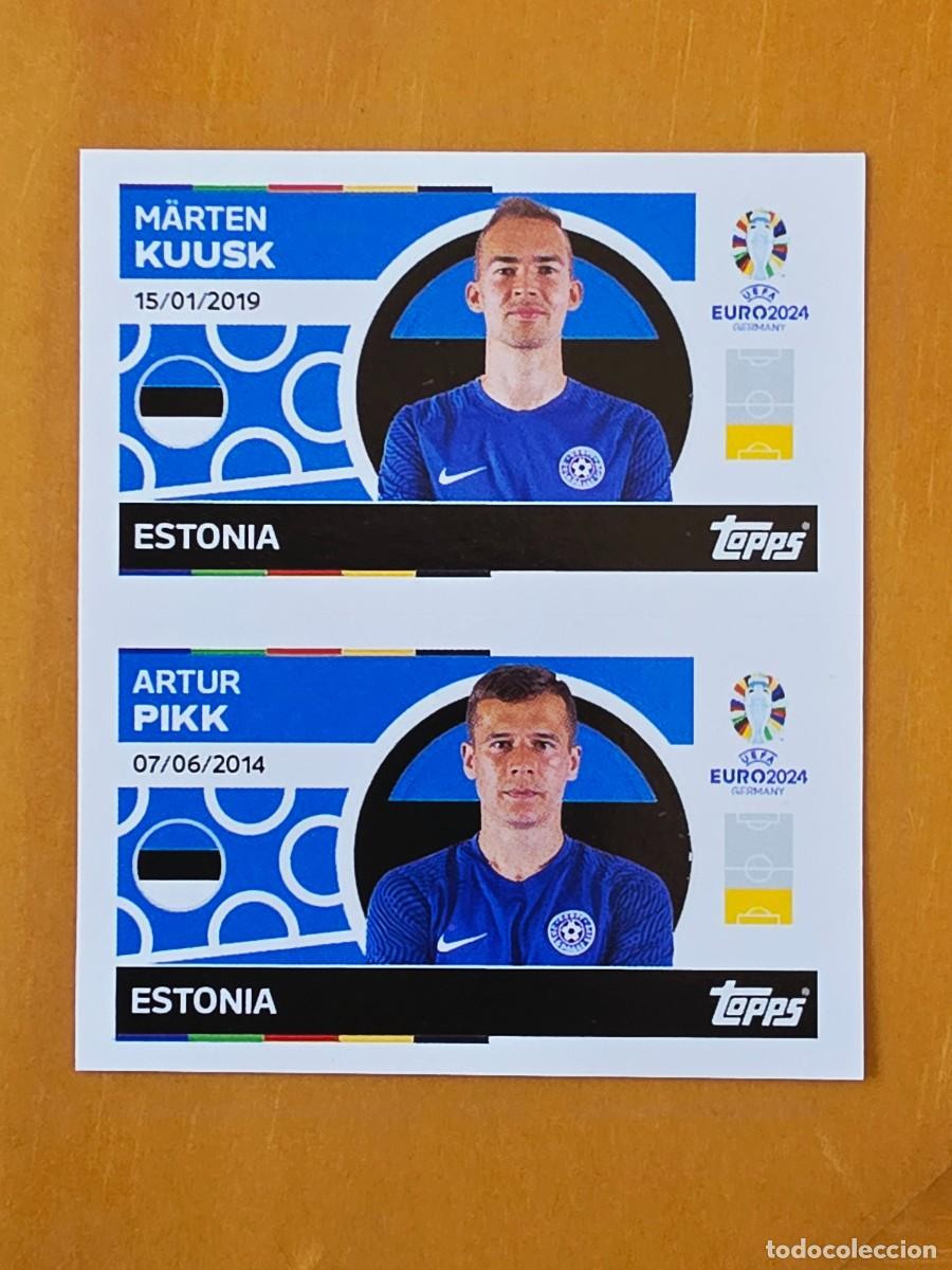 Cromos de Futebol: EST 4 y 5 M&auml;rten Kuusk / Artur Pikk, Estonia, Topps UEFA Euro 2024, Eurocopa Germany 24 sticker