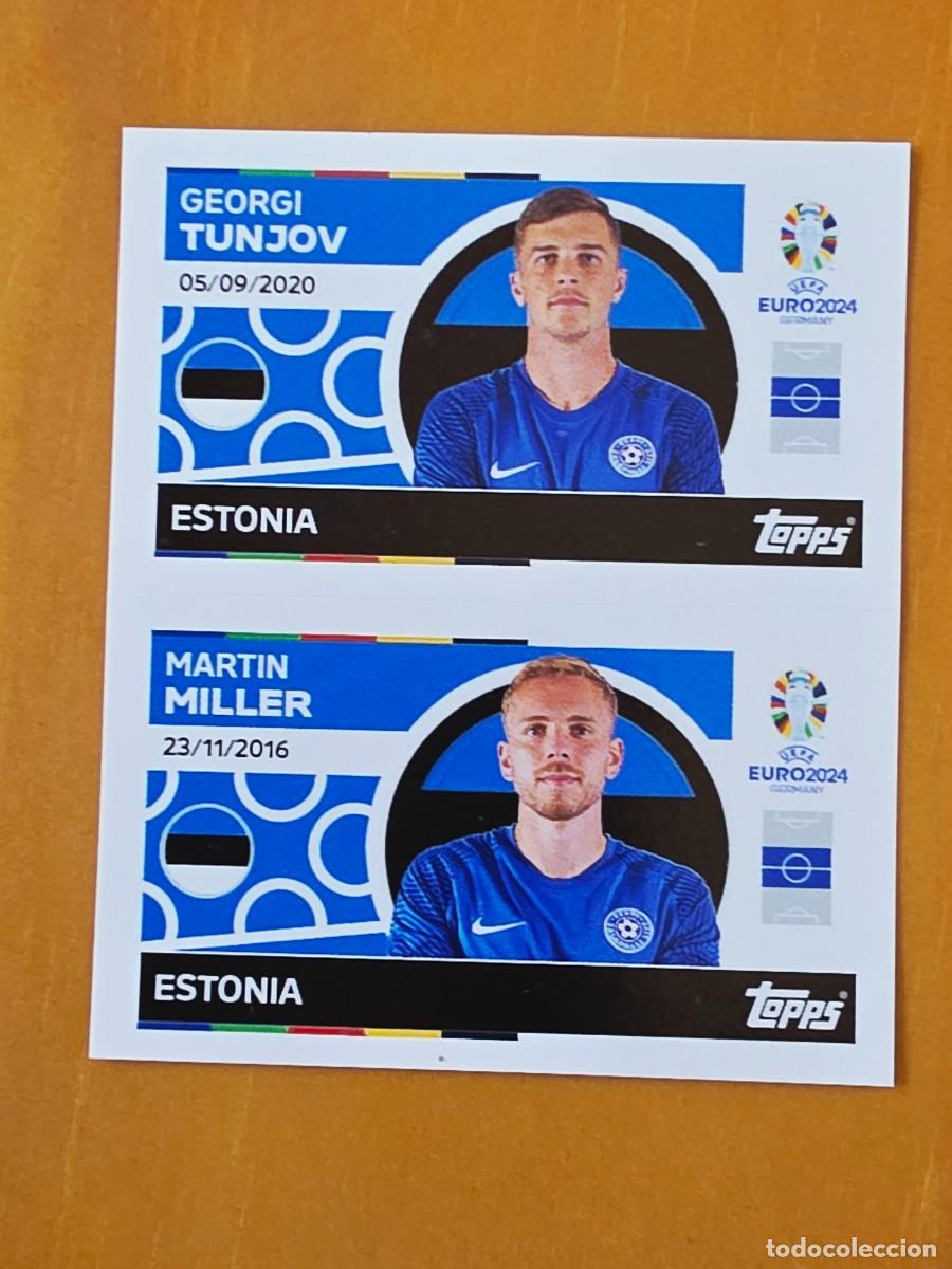 Cromos de Futebol: EST 12 y 13 Georgi Tunjov / Martin Miller Estonia, Topps UEFA Euro 2024, Eurocopa Germany 24 sticker