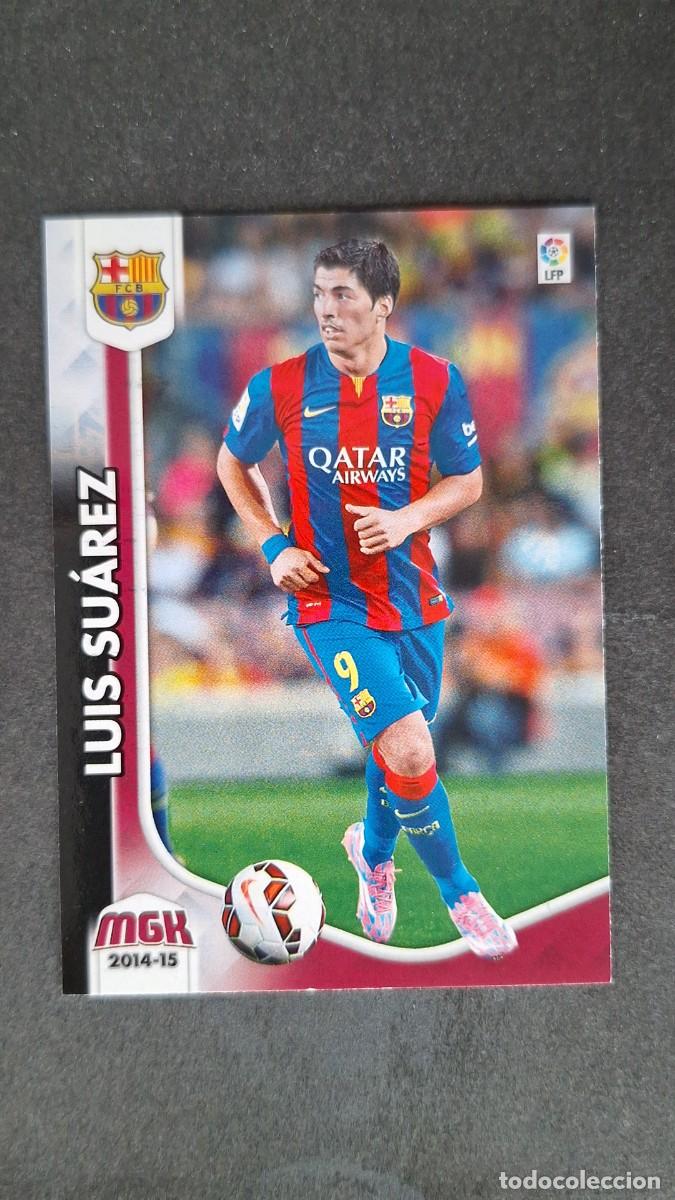 Cromos de f&uacute;tbol: L1 LUIS SUAREZ F. C. BARCELONA JUGADA NUEVO FICHAJE 468 PANINI MEGACRACKS 2014 2015 14 15