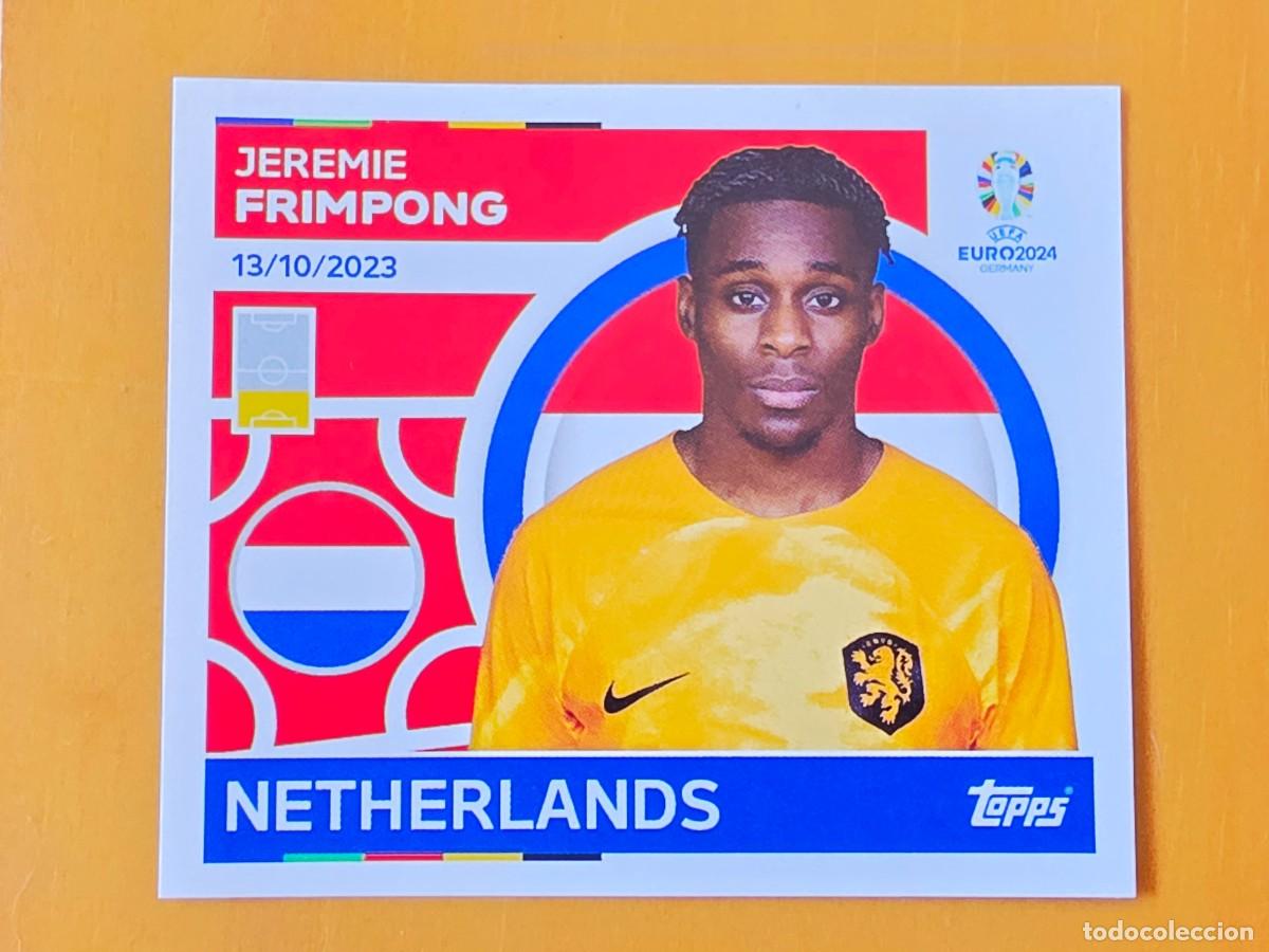 Cromos de f&uacute;tbol: NED 5 Jeremie Frimpong, Pa&iacute;ses Bajos Holanda, Topps UEFA Euro 2024, Eurocopa Germany 24 sticker