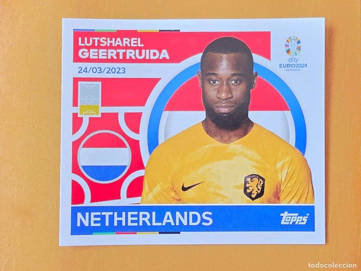 Cromos de f&uacute;tbol: NED 9 Lutsharel Geertruida, Pa&iacute;ses Bajos Holanda, Topps UEFA Euro 2024, Eurocopa Germany 24 sticker