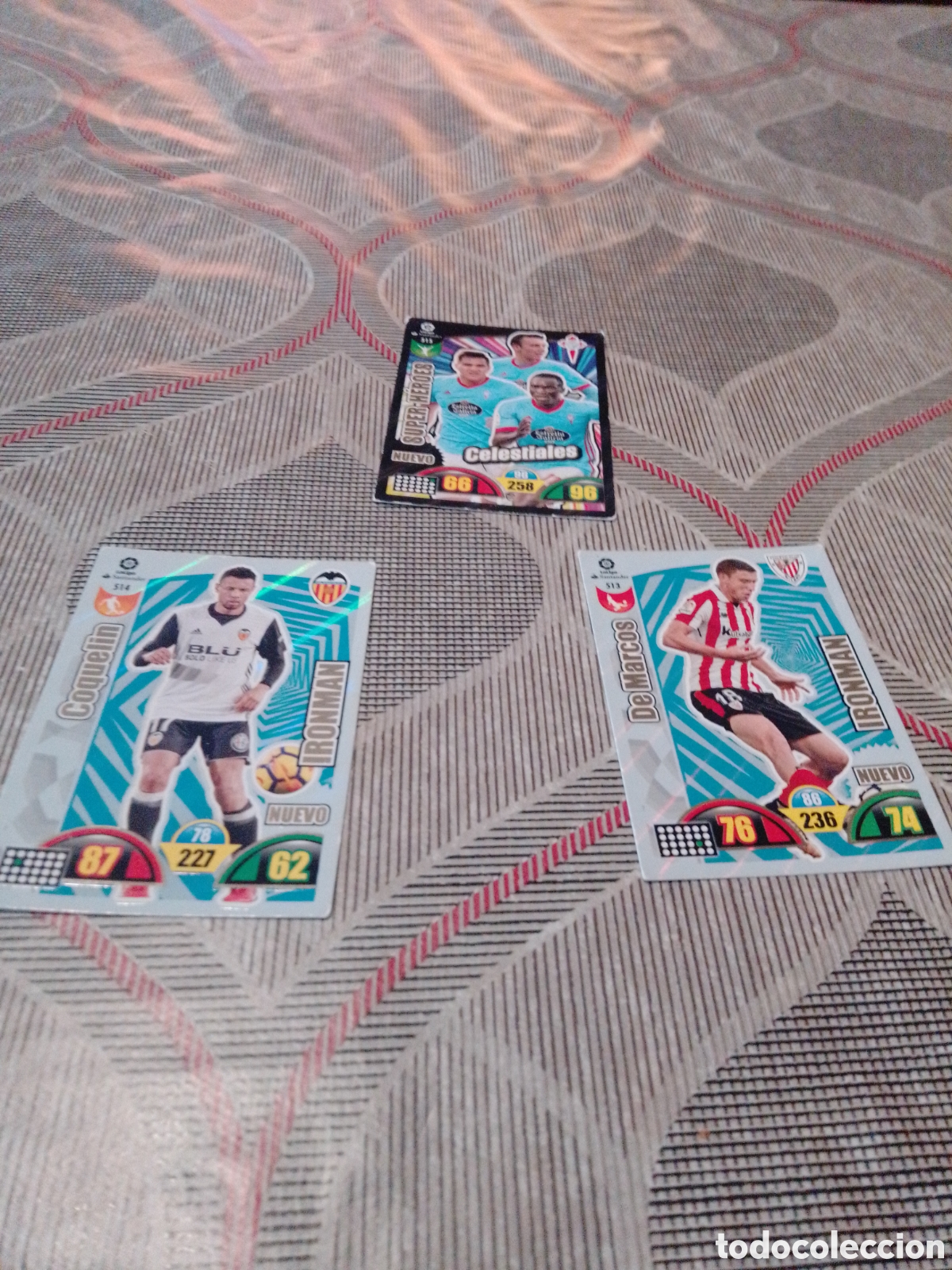 Cartes &agrave; collectionner de Football: Mini lote 3 cromos ironman y super herois adrenalyn xl 2017 18