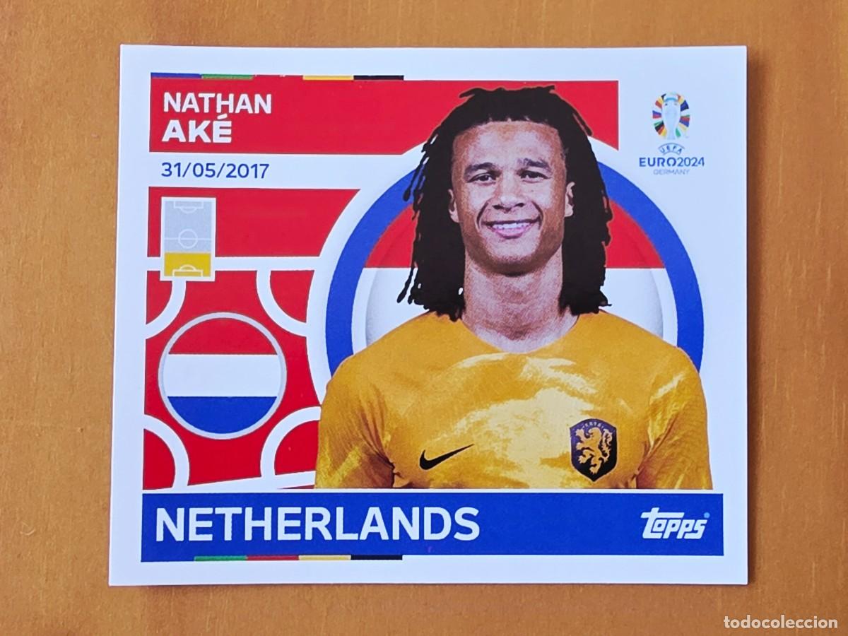Cromos de f&uacute;tbol: NED 12 Nathan Ak&eacute;, Pa&iacute;ses Bajos Holanda, Topps UEFA Euro 2024, Eurocopa Germany 24 sticker