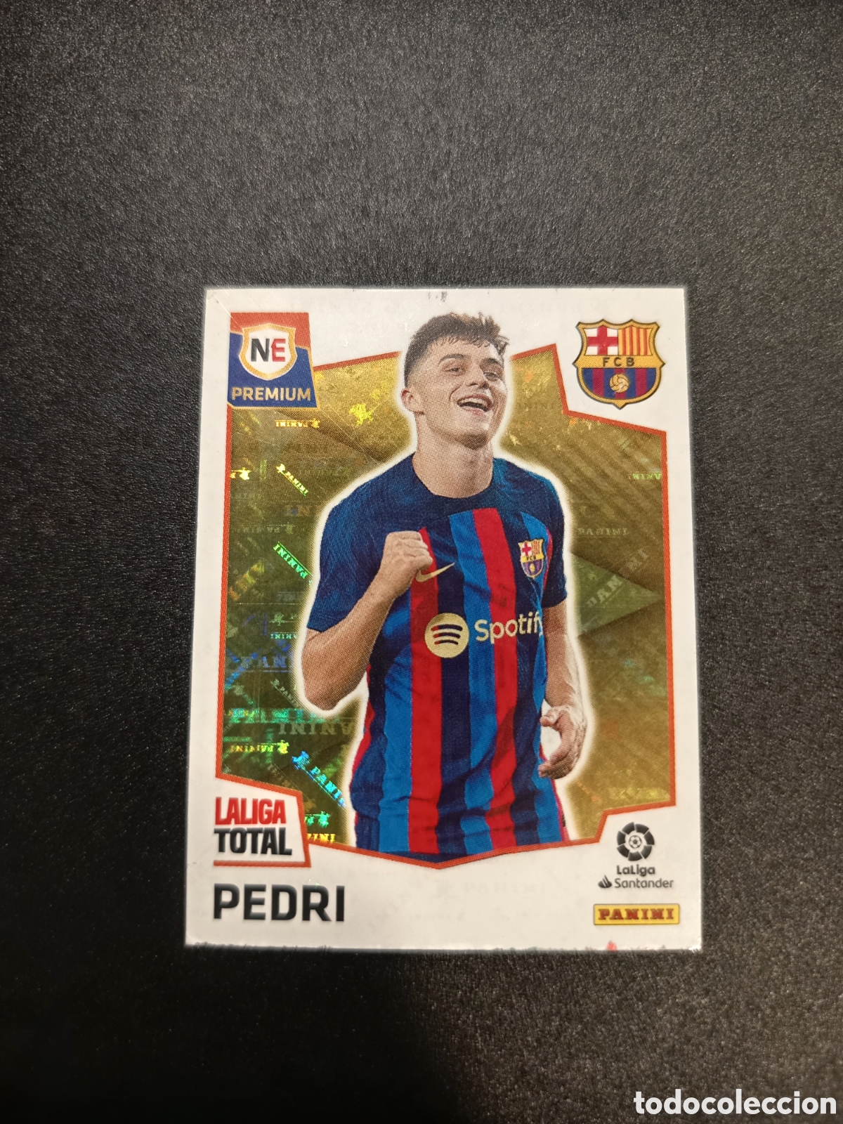 Cromos de f&uacute;tbol: 481 PEDRI NEW ERA PREMIUM FC BARCELONA LALIGA TOTAL PANINI 2022-23 2022 2023