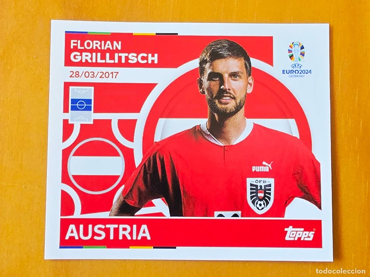Cromos de f&uacute;tbol: AUT 12 Florian Grillitsch, Austria, Topps UEFA Euro 2024, Eurocopa Germany 24 sticker