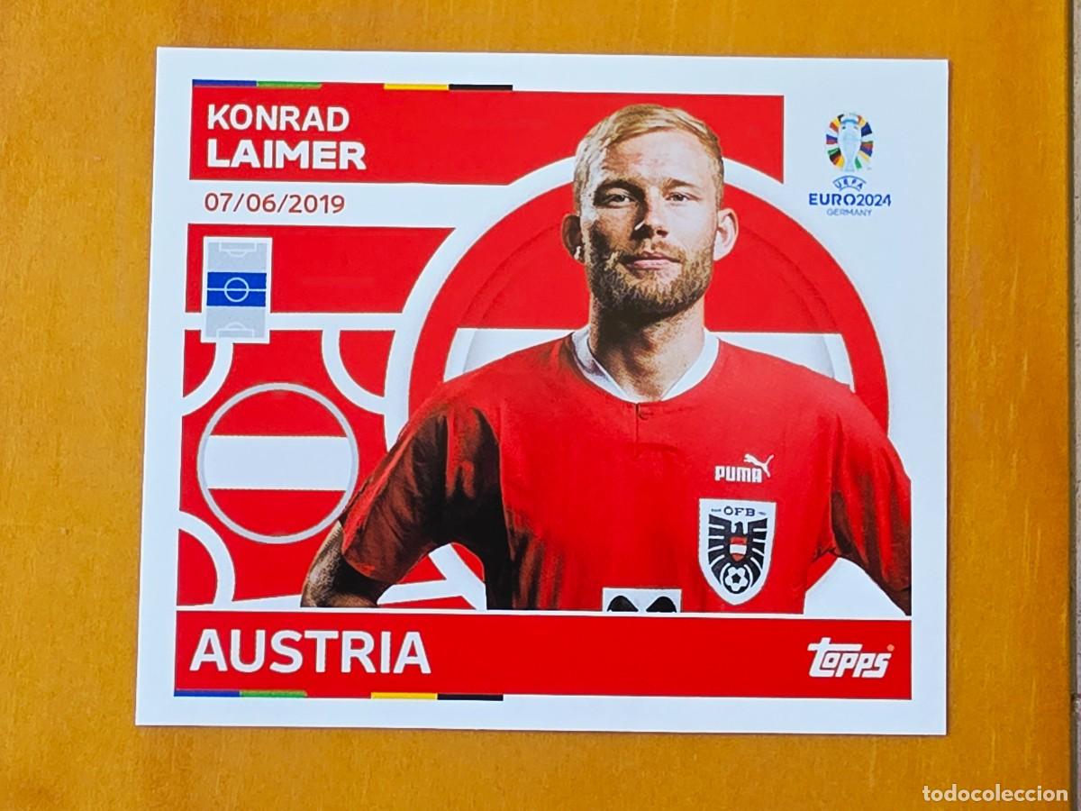 Cromos de f&uacute;tbol: AUT 14 Konrad Laimer, Austria, Topps UEFA Euro 2024, Eurocopa Germany 24 sticker