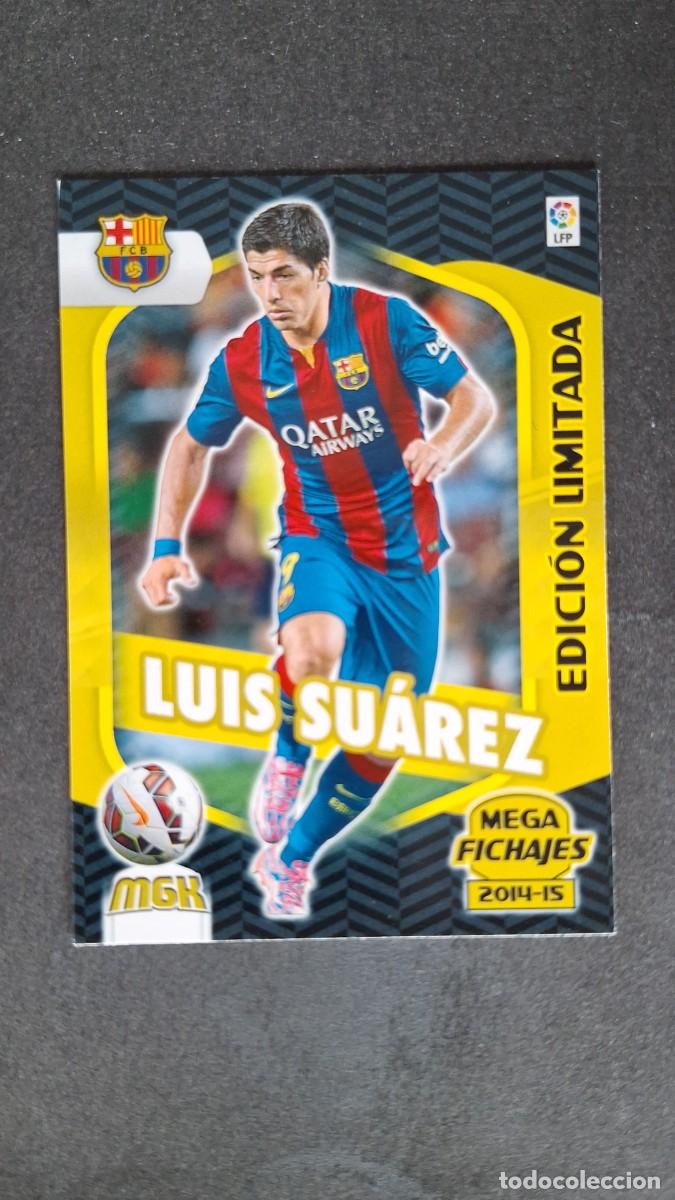 Cromos de f&uacute;tbol: L1 LUIS SUAREZ F. C. BARCELONA MEGA FICHAJE 509 EDICION LIMITADA PANINI MEGACRACKS 2014 2015 14 15