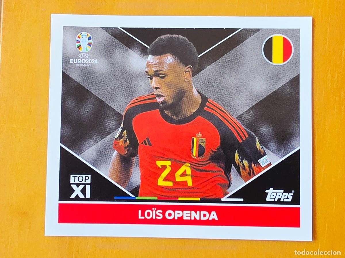 Cromos de f&uacute;tbol: BEL TOP 1 Lo&iuml;a Openda, B&eacute;lgica Top XI, Topps UEFA Euro 2024, Eurocopa Germany 24 sticker